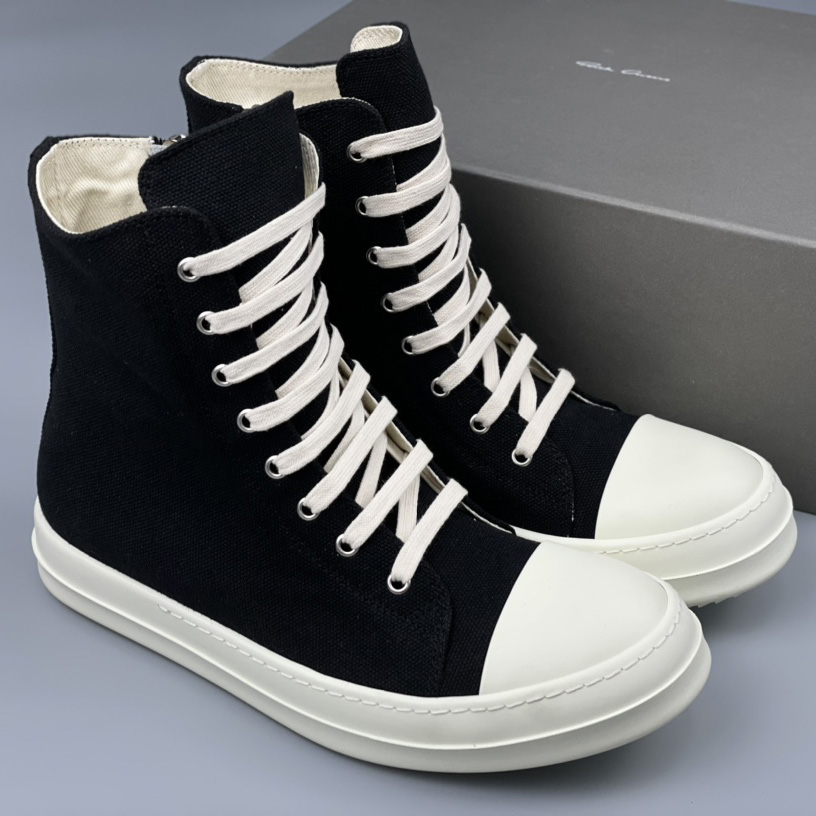 Rick Owens Black Suede High Sneakers - PerfectKickZ