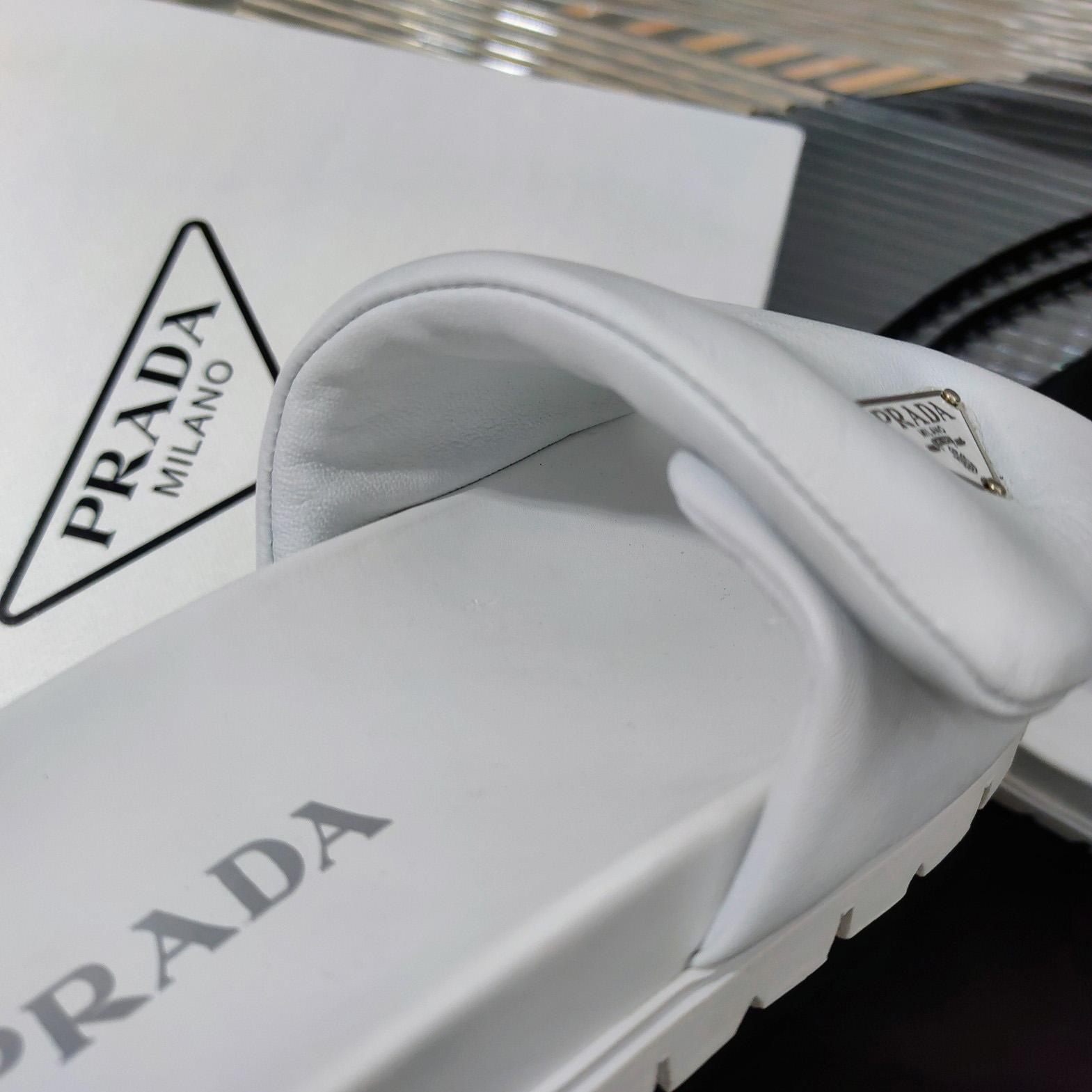 Prada Soft Padded Nappa Leather Slides - 