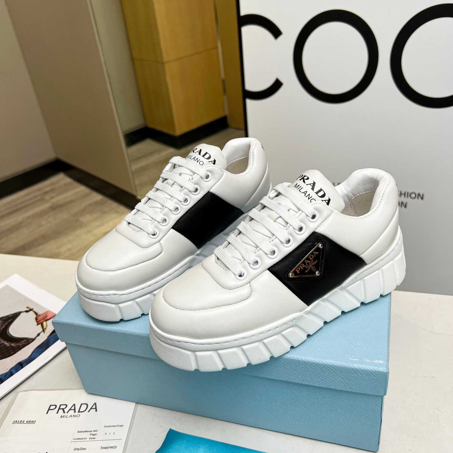 Prada Padded Nappa Leather Sneakers - PerfectKickZ