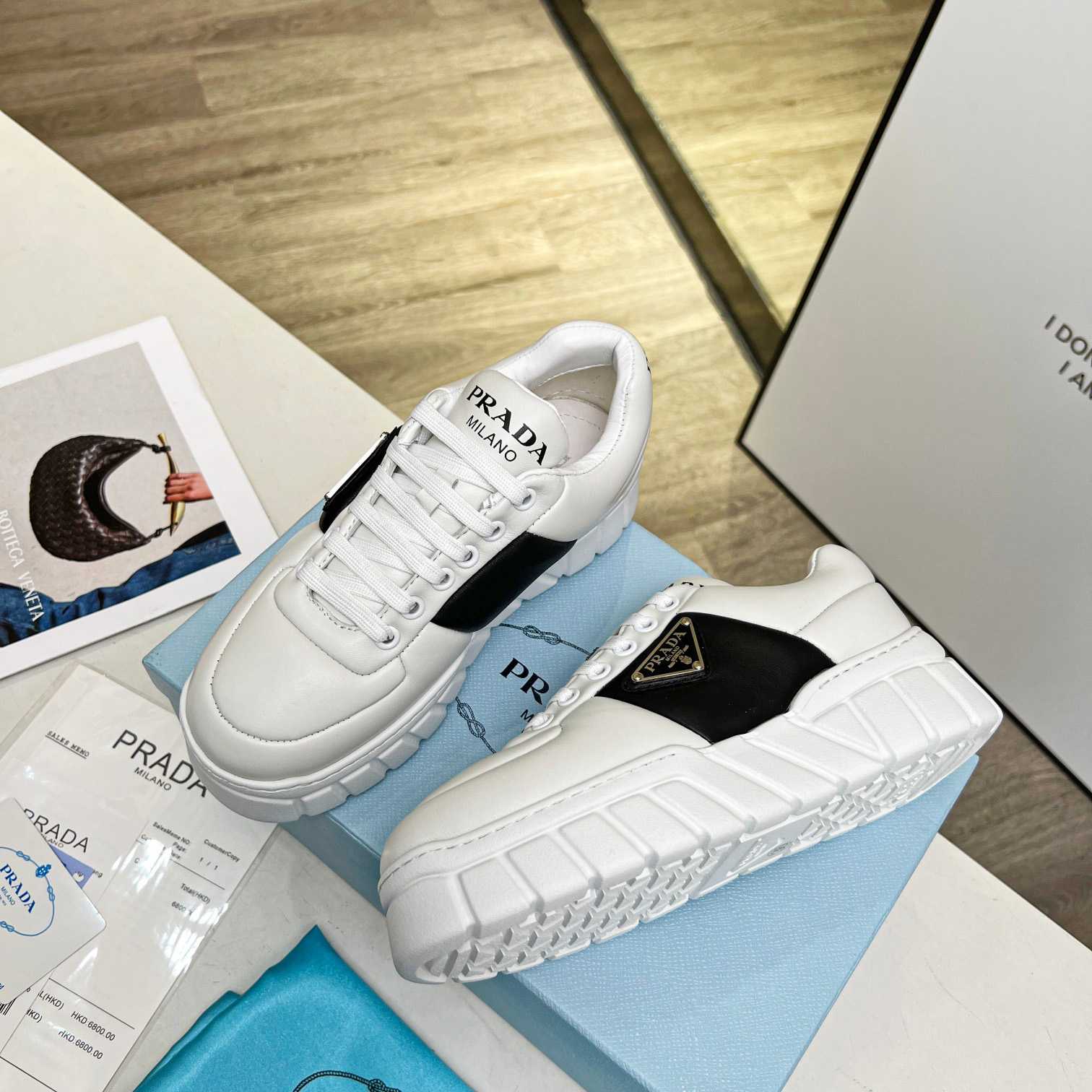 Prada Padded Nappa Leather Sneakers - PerfectKickZ