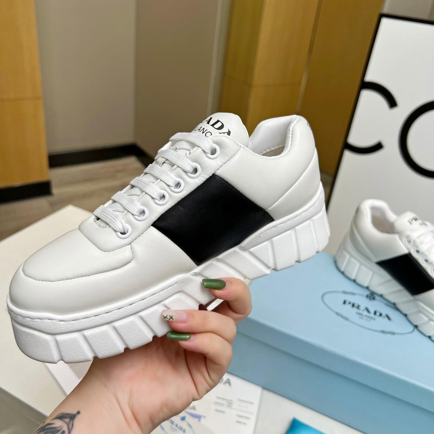 Prada Padded Nappa Leather Sneakers - PerfectKickZ