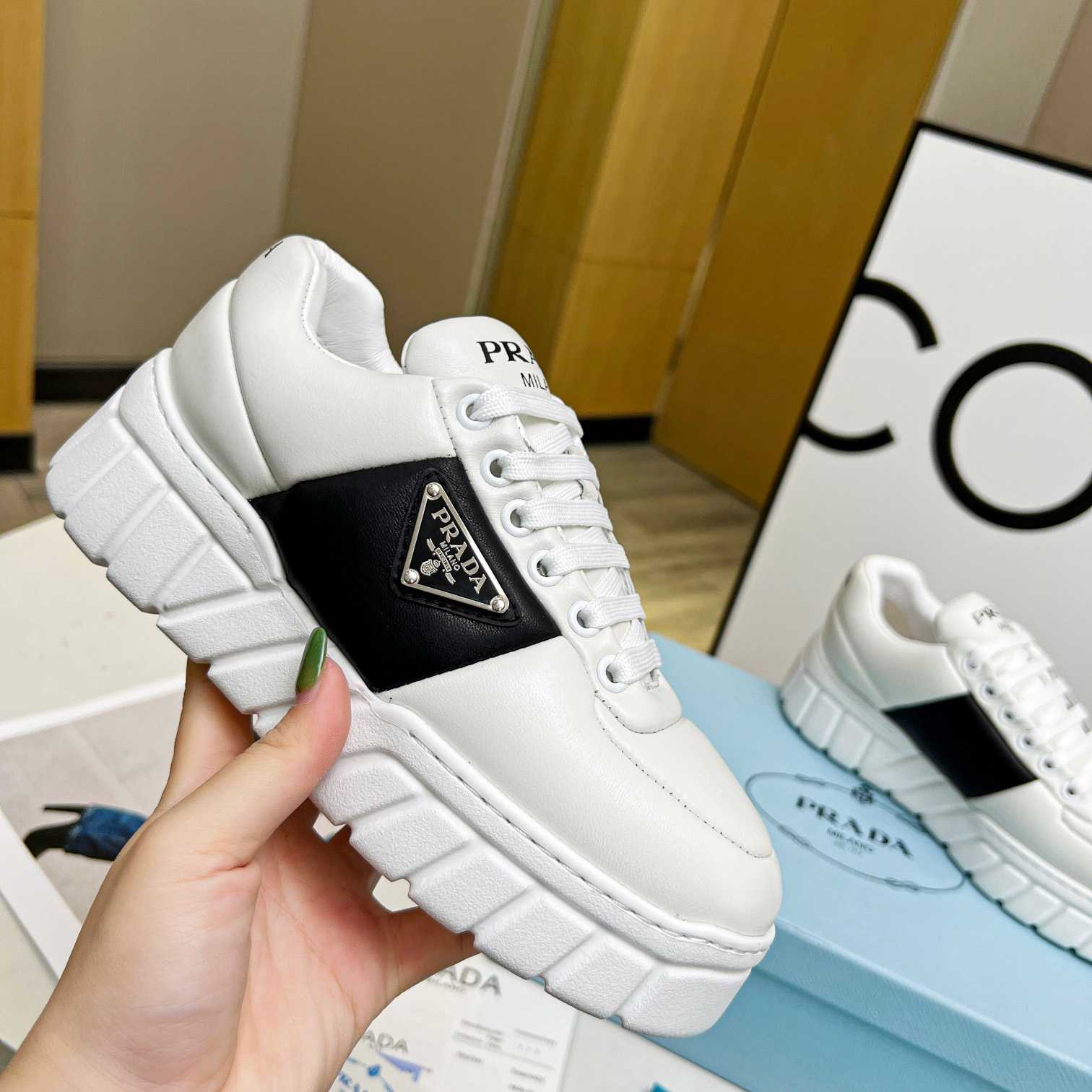Prada Padded Nappa Leather Sneakers - PerfectKickZ