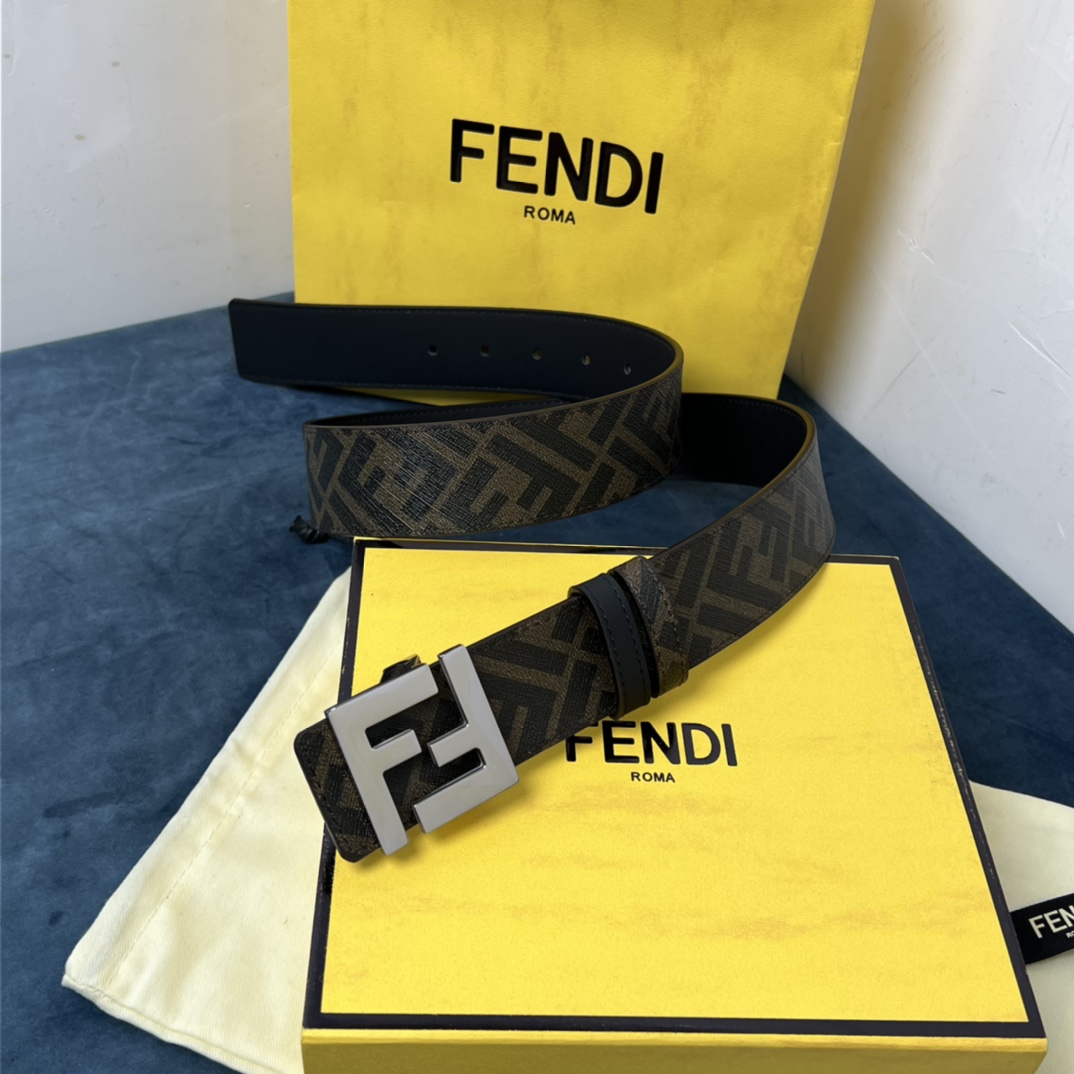 Fendi Reversible Black Leather Belt  - PerfectKickZ