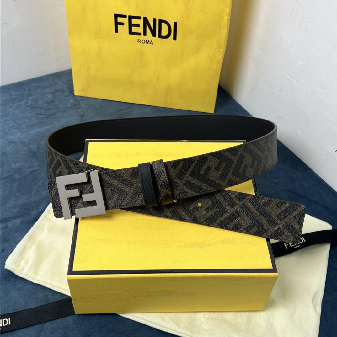 Fendi Reversible Black Leather Belt  - PerfectKickZ