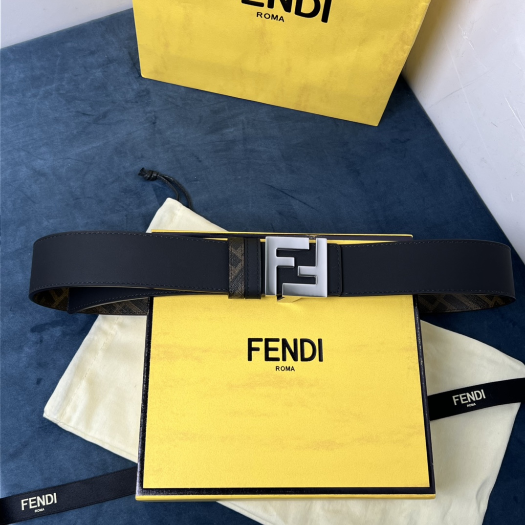 Fendi Reversible Black Leather Belt  - PerfectKickZ