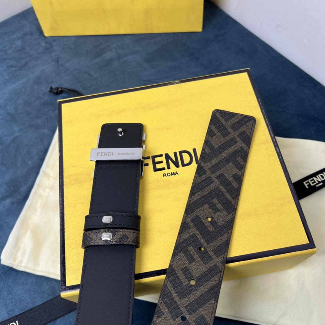 Fendi Reversible Black Leather Belt  - PerfectKickZ