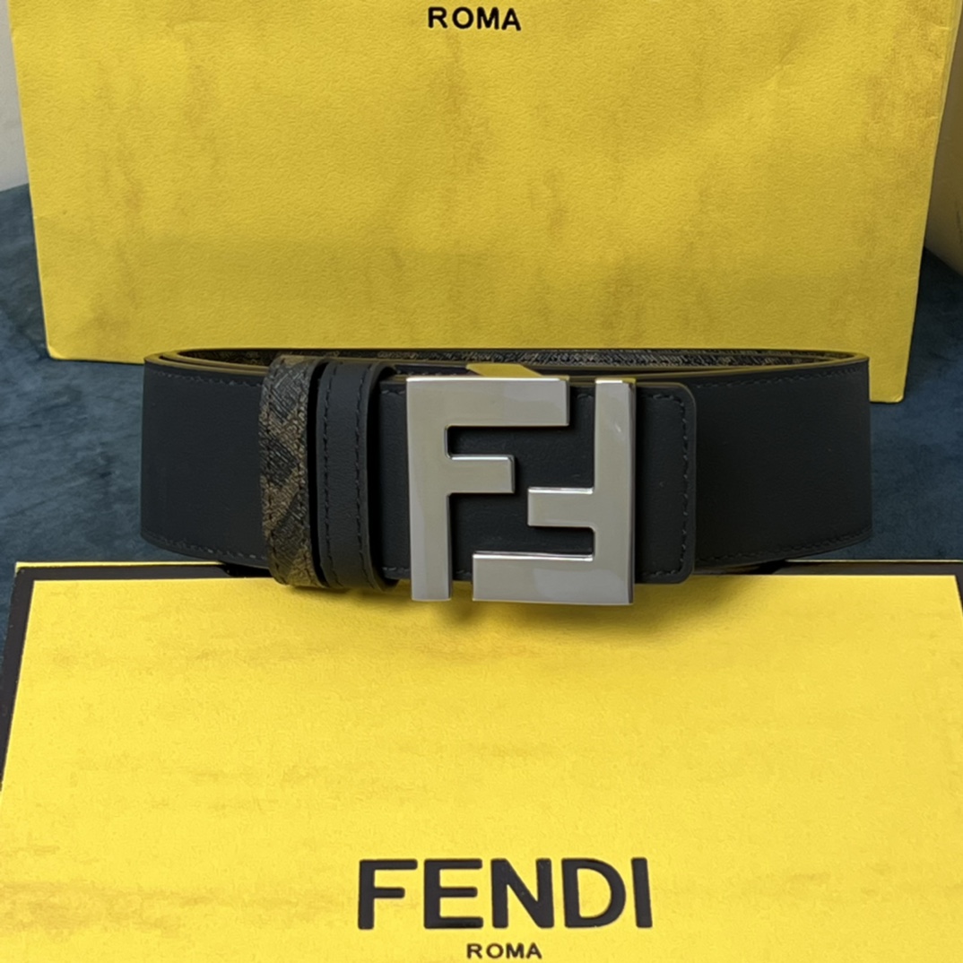 Fendi Reversible Black Leather Belt  - PerfectKickZ