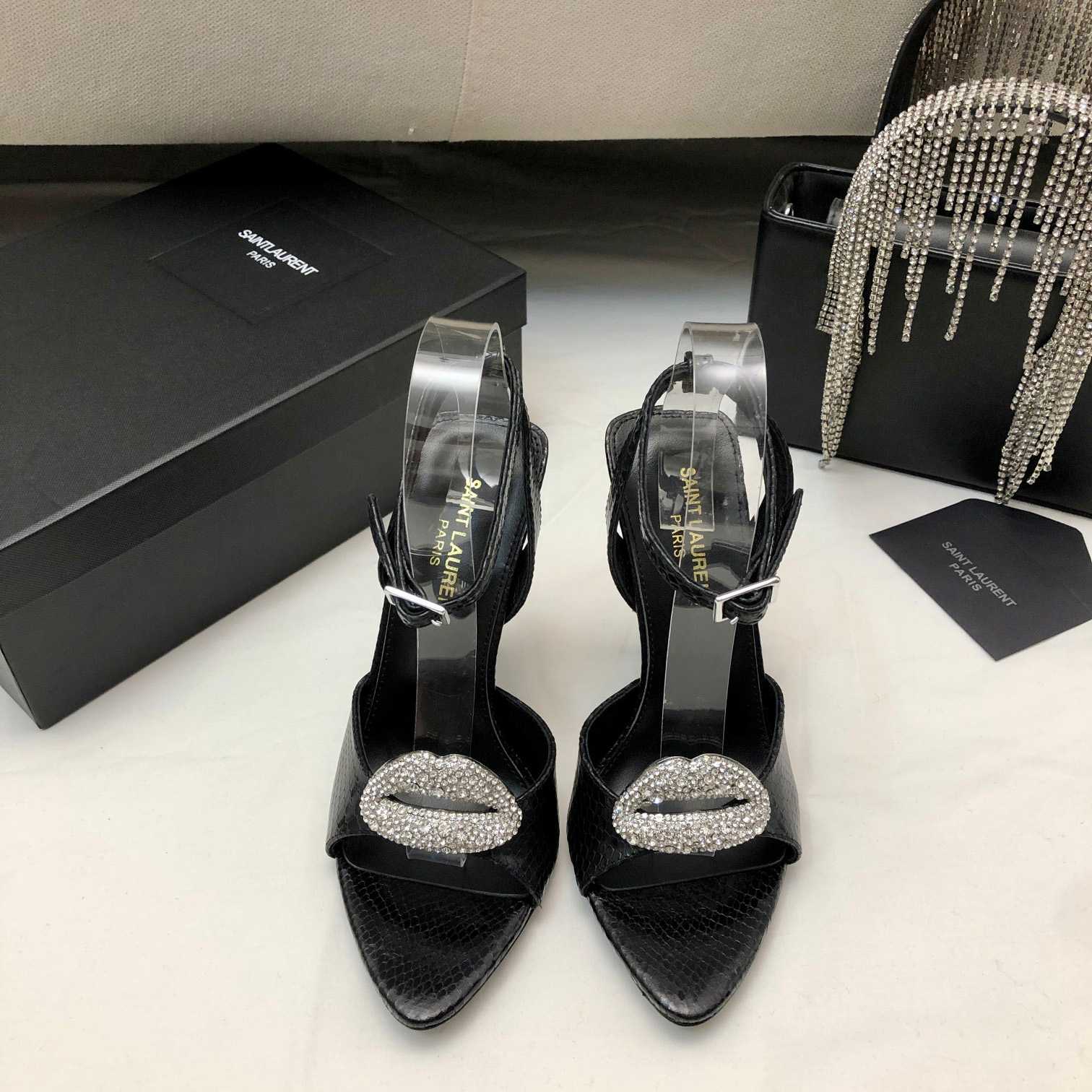Saint Laurent Crystal-embellished Sandals - PerfectKickZ