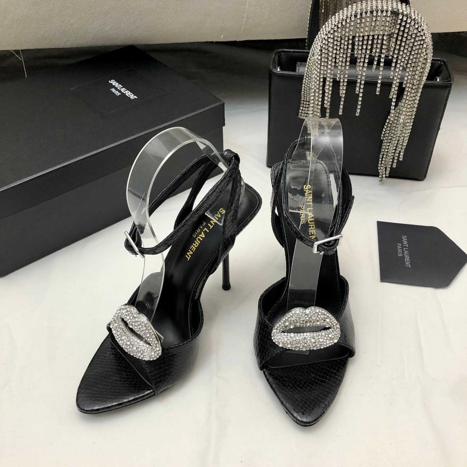 Saint Laurent Crystal-embellished Sandals - PerfectKickZ