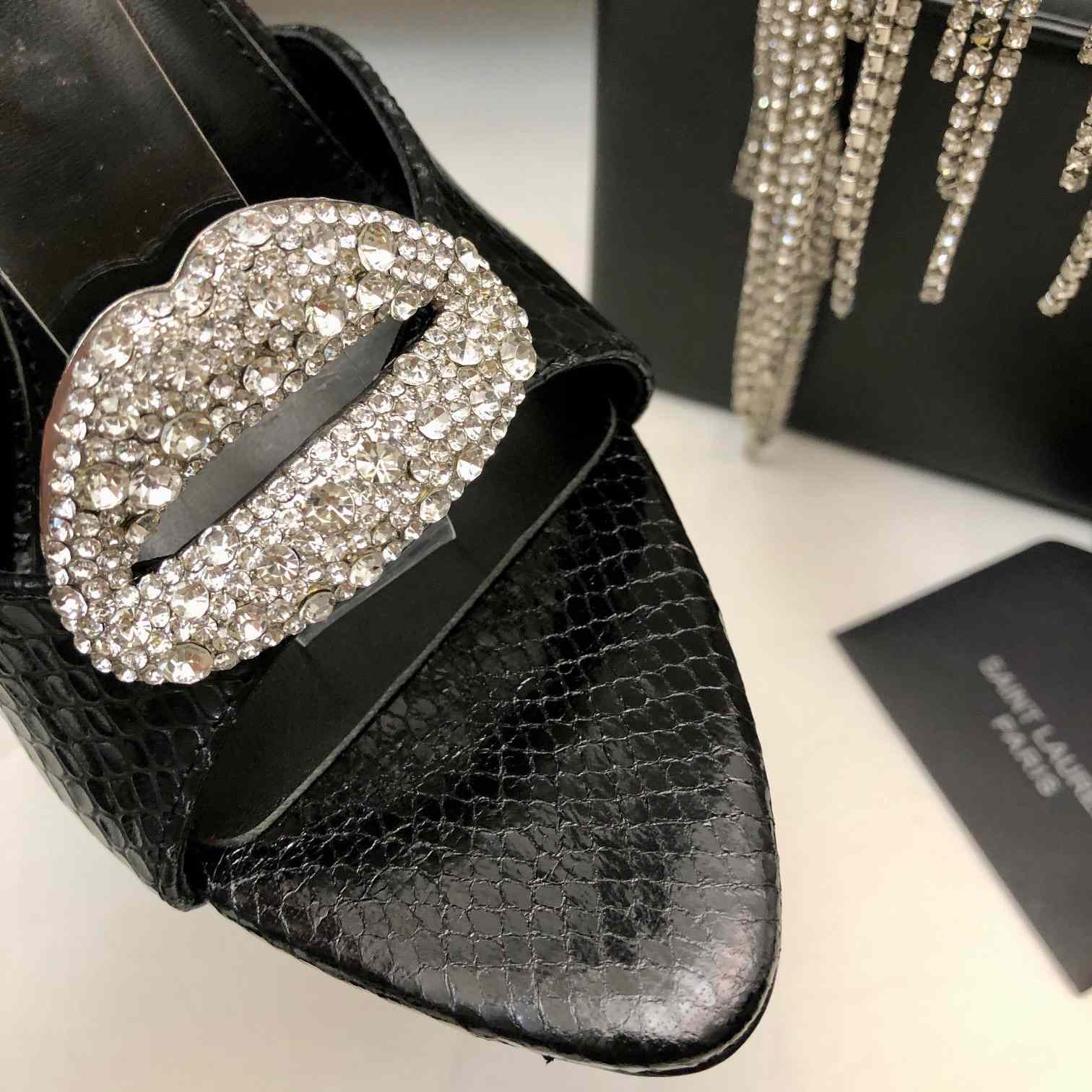 Saint Laurent Crystal-embellished Sandals - PerfectKickZ
