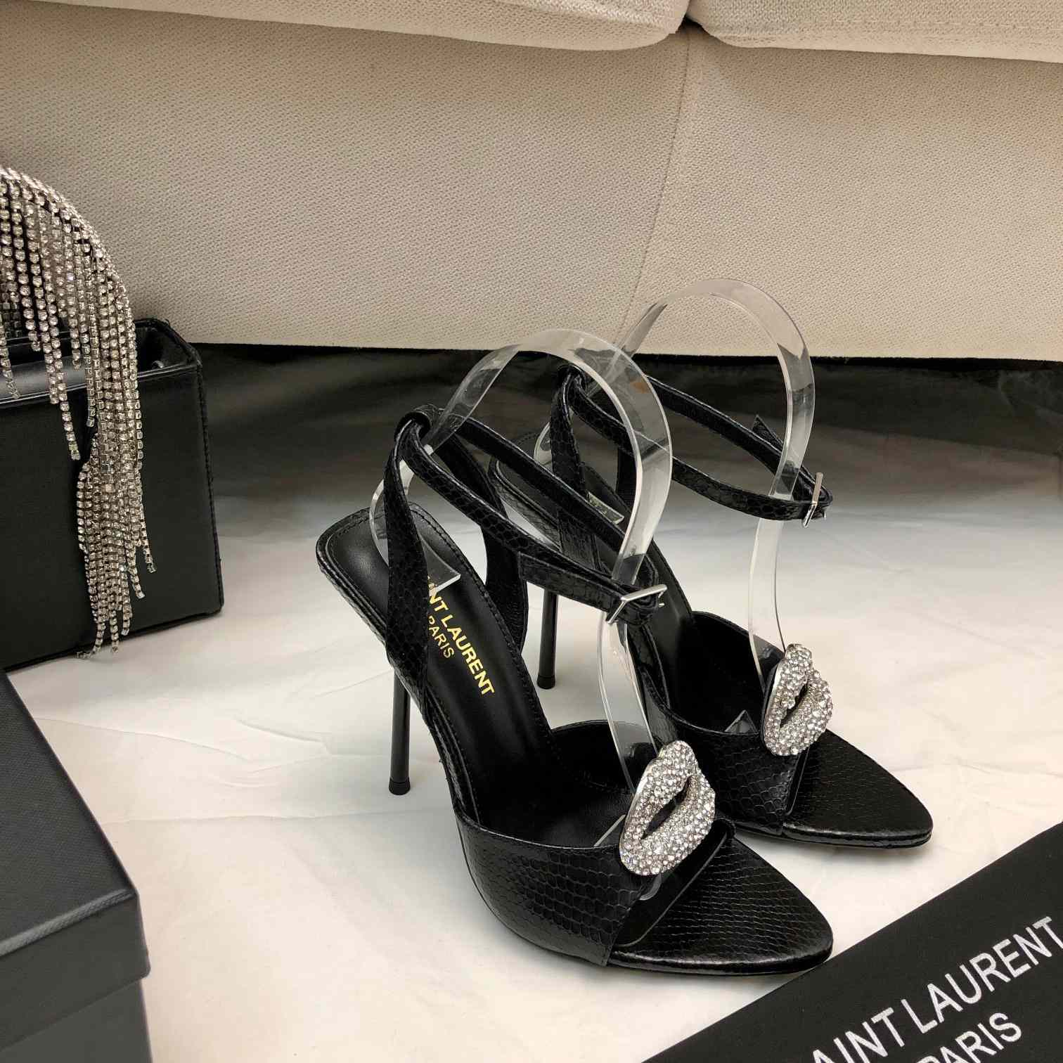 Saint Laurent Crystal-embellished Sandals - PerfectKickZ