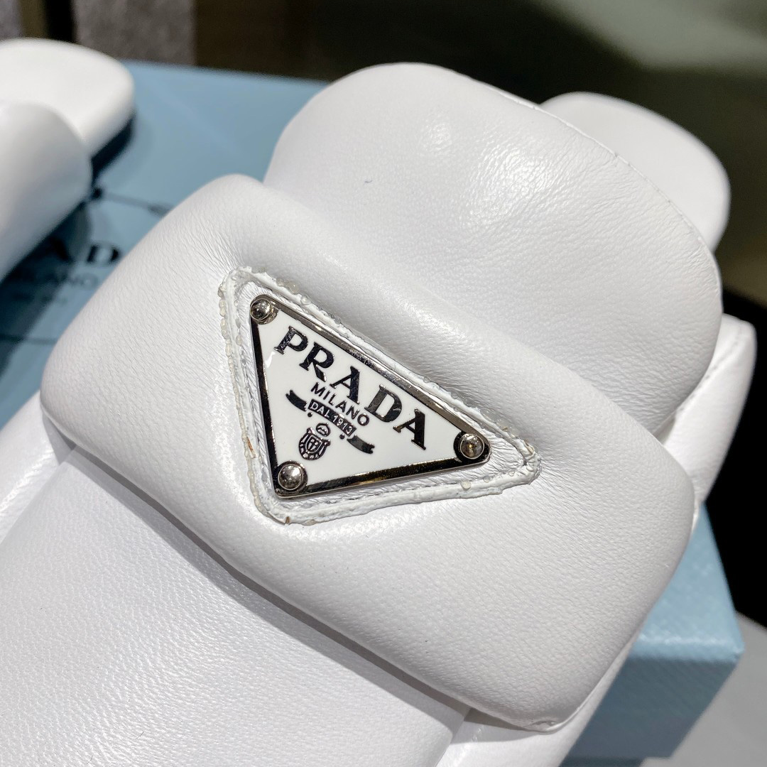Prada Soft Padded Nappa Leather Sabots - PerfectKickZ