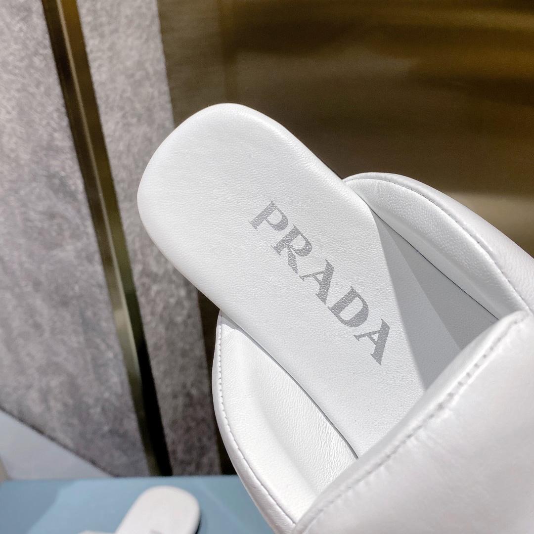 Prada Soft Padded Nappa Leather Sabots - PerfectKickZ