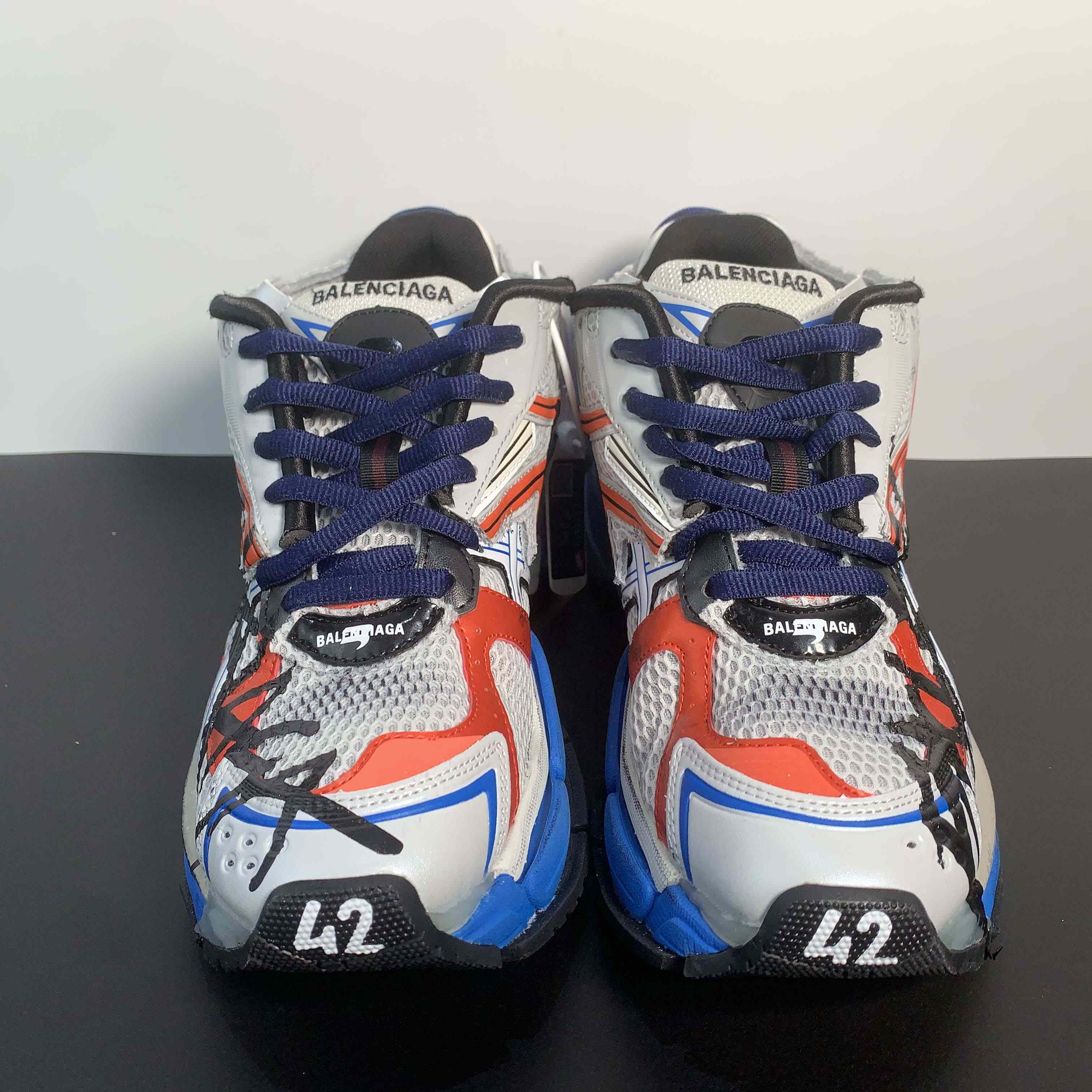 Balenciaga Runner Graffiti Sneaker In Blue - PerfectKickZ