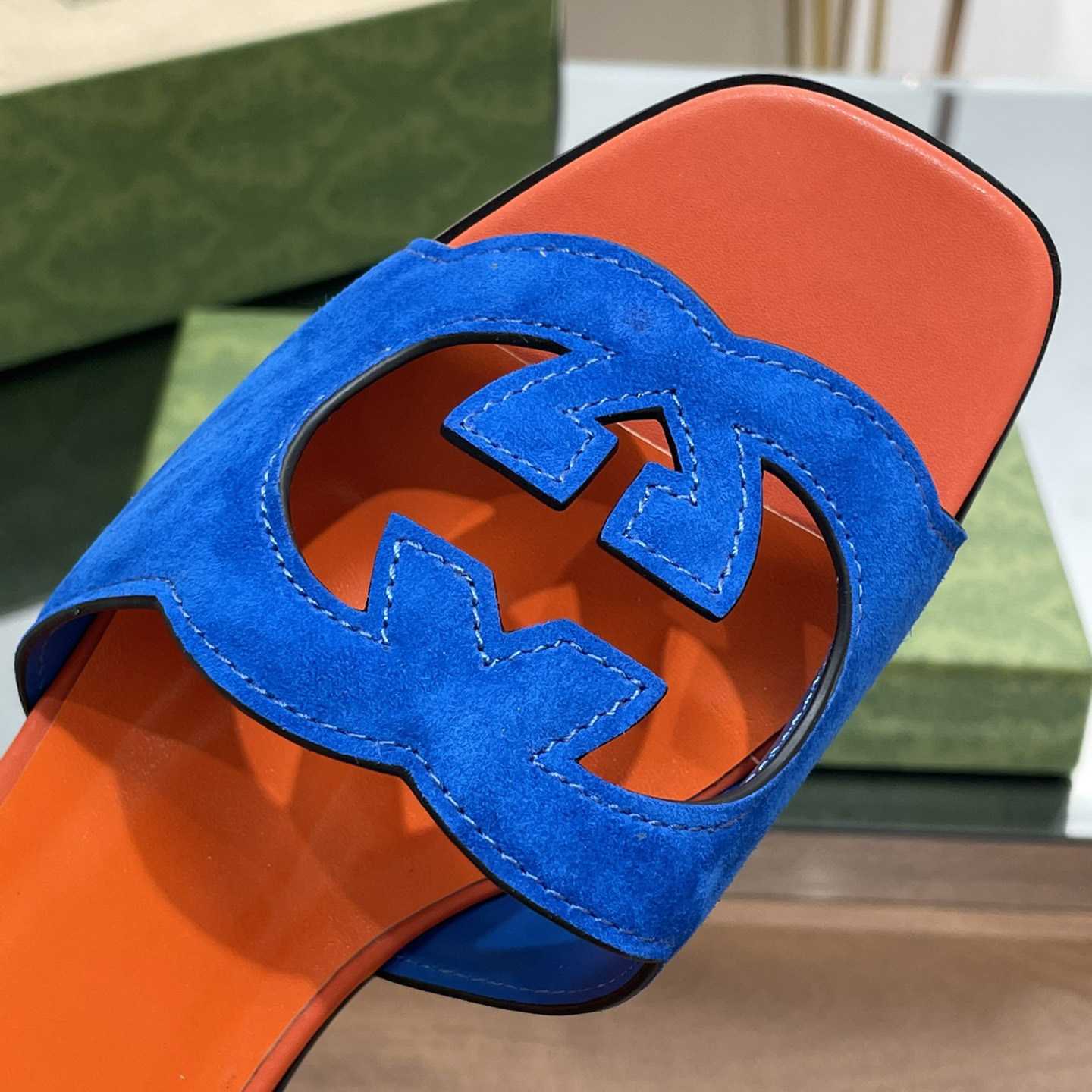 Gucci Women's Interlocking G Cut-out Slide Sandal - PerfectKickZ