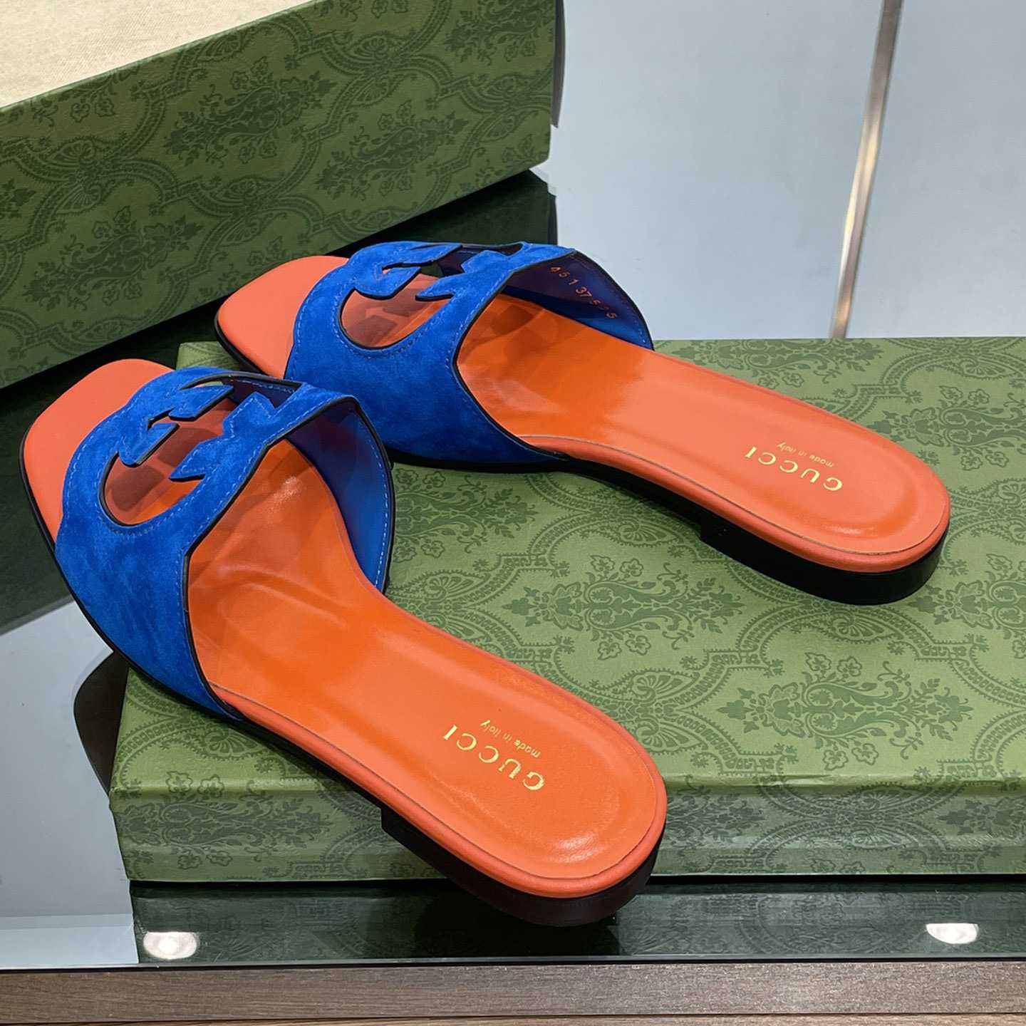 Gucci Women's Interlocking G Cut-out Slide Sandal - PerfectKickZ