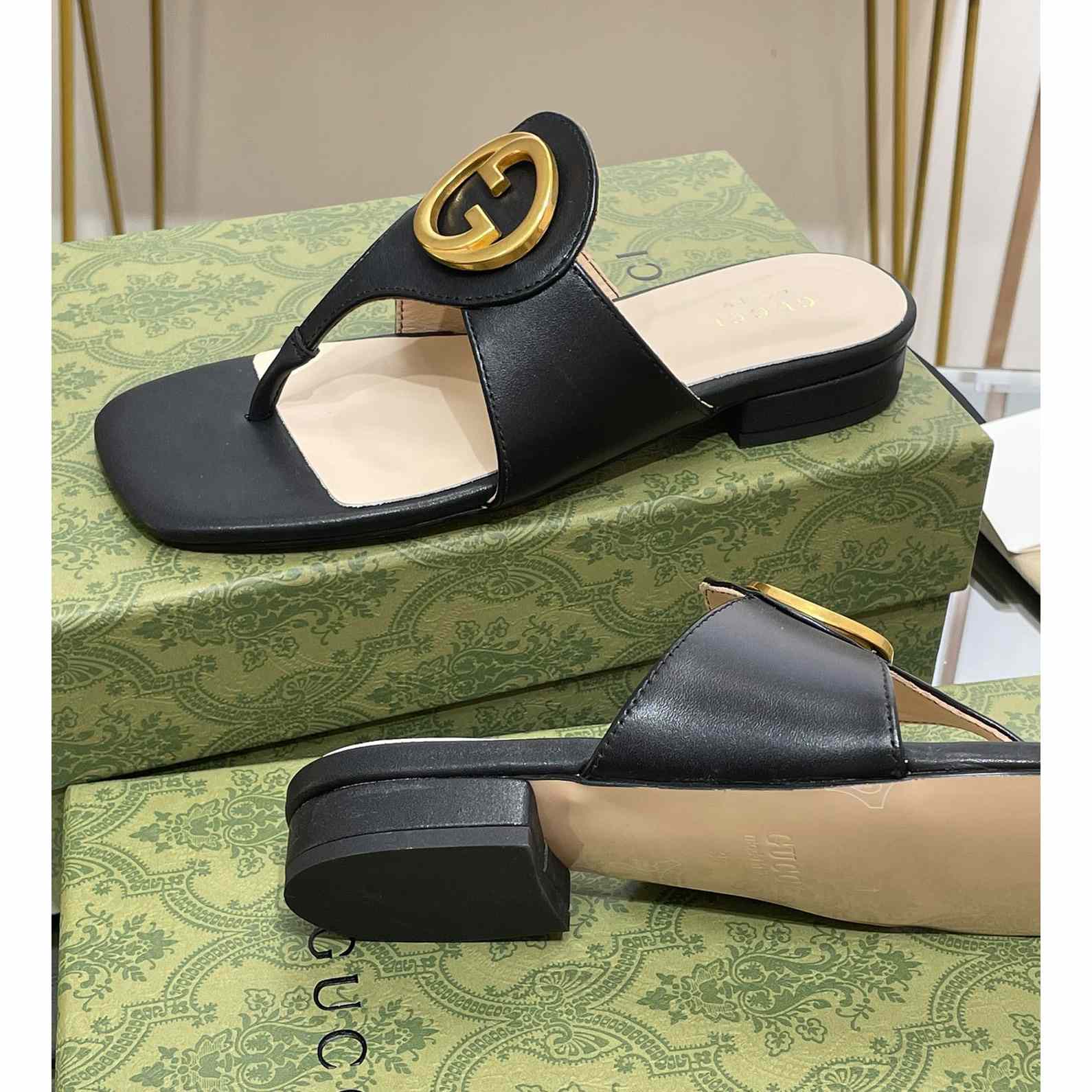 Gucci Women's Gucci Blondie Thong Sandal - PerfectKickZ