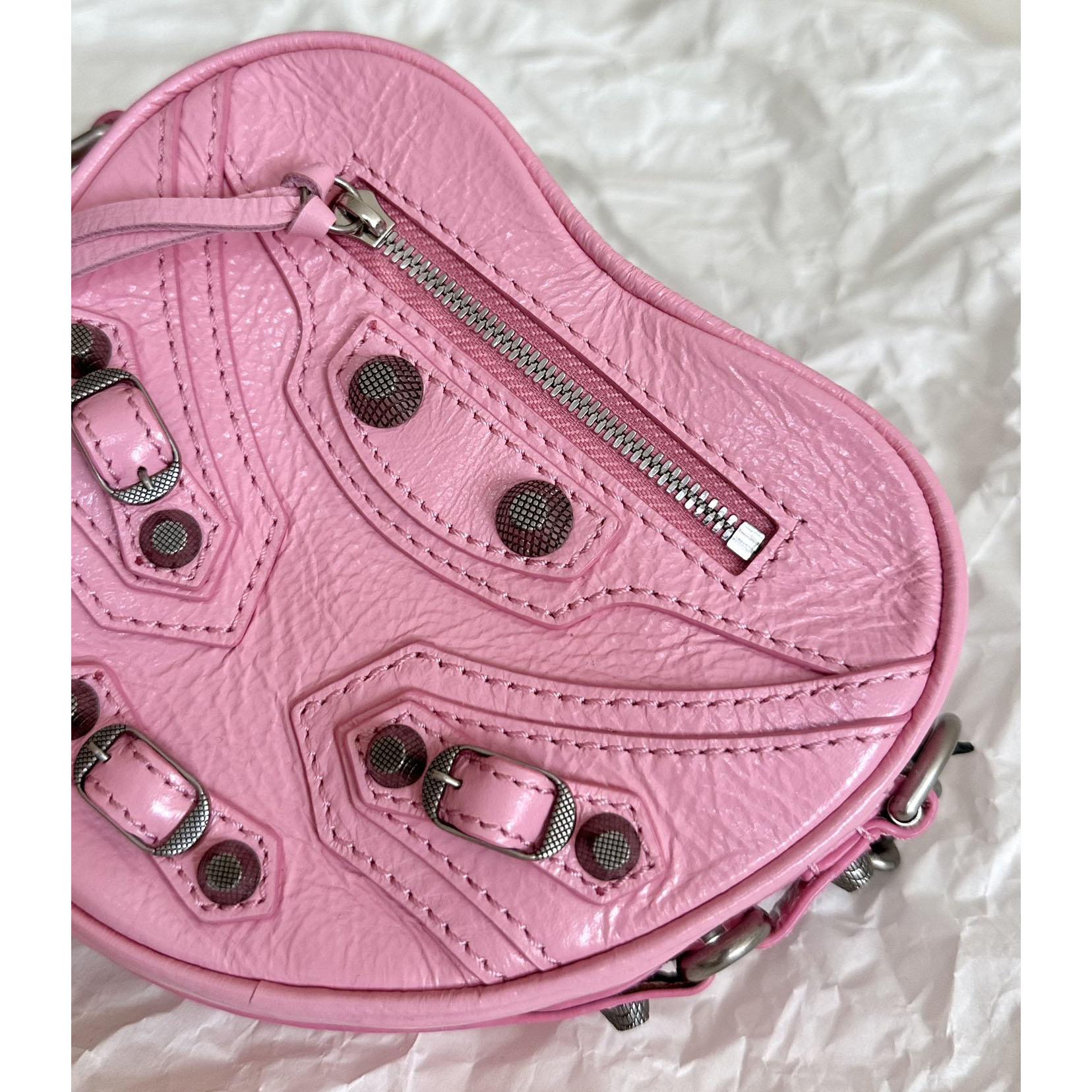 Balenciaga Le Cagole Heart Mini Bag In Pink  (16-12.7-4.5cm) - PerfectKickZ