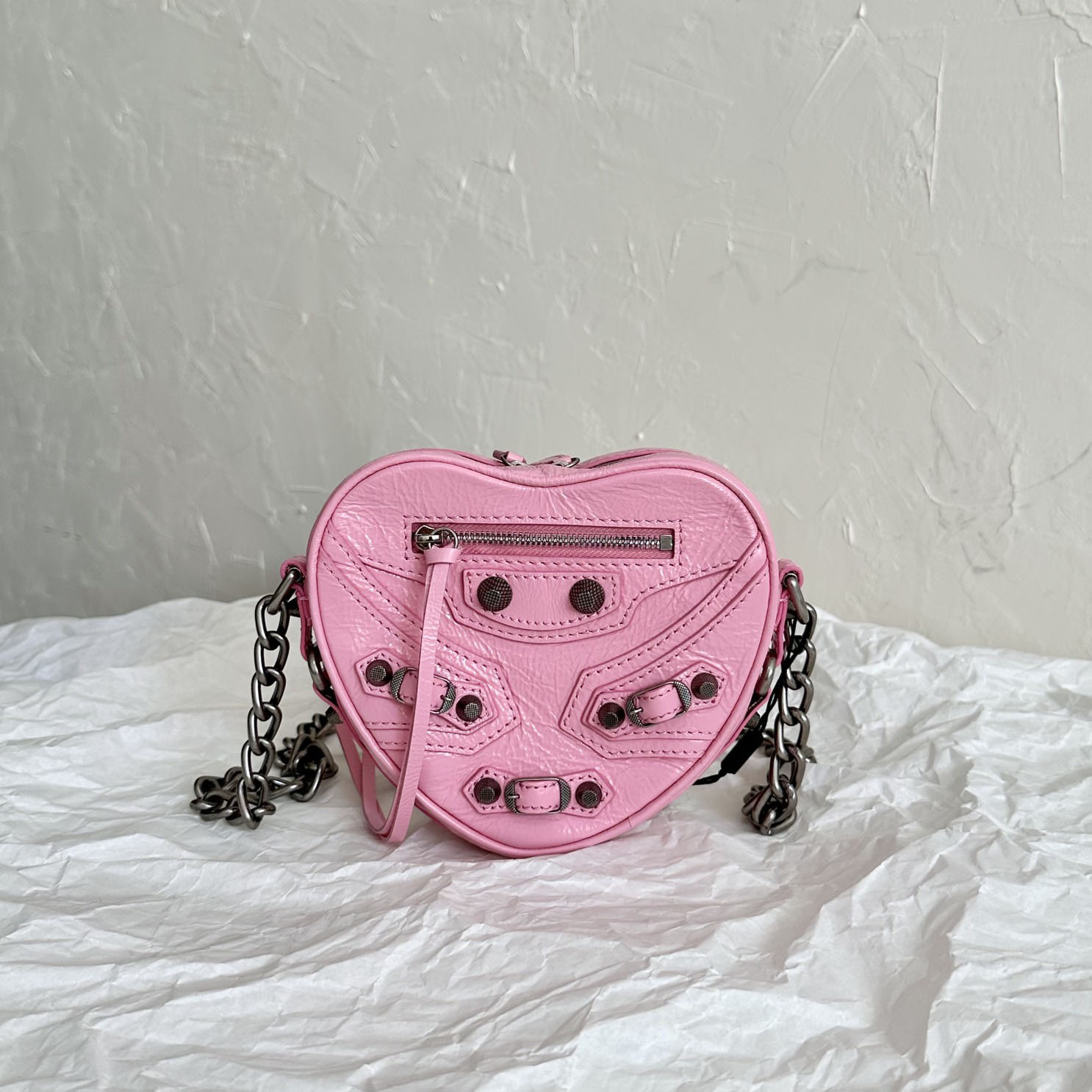 Balenciaga Le Cagole Heart Mini Bag In Pink  (16-12.7-4.5cm) - PerfectKickZ
