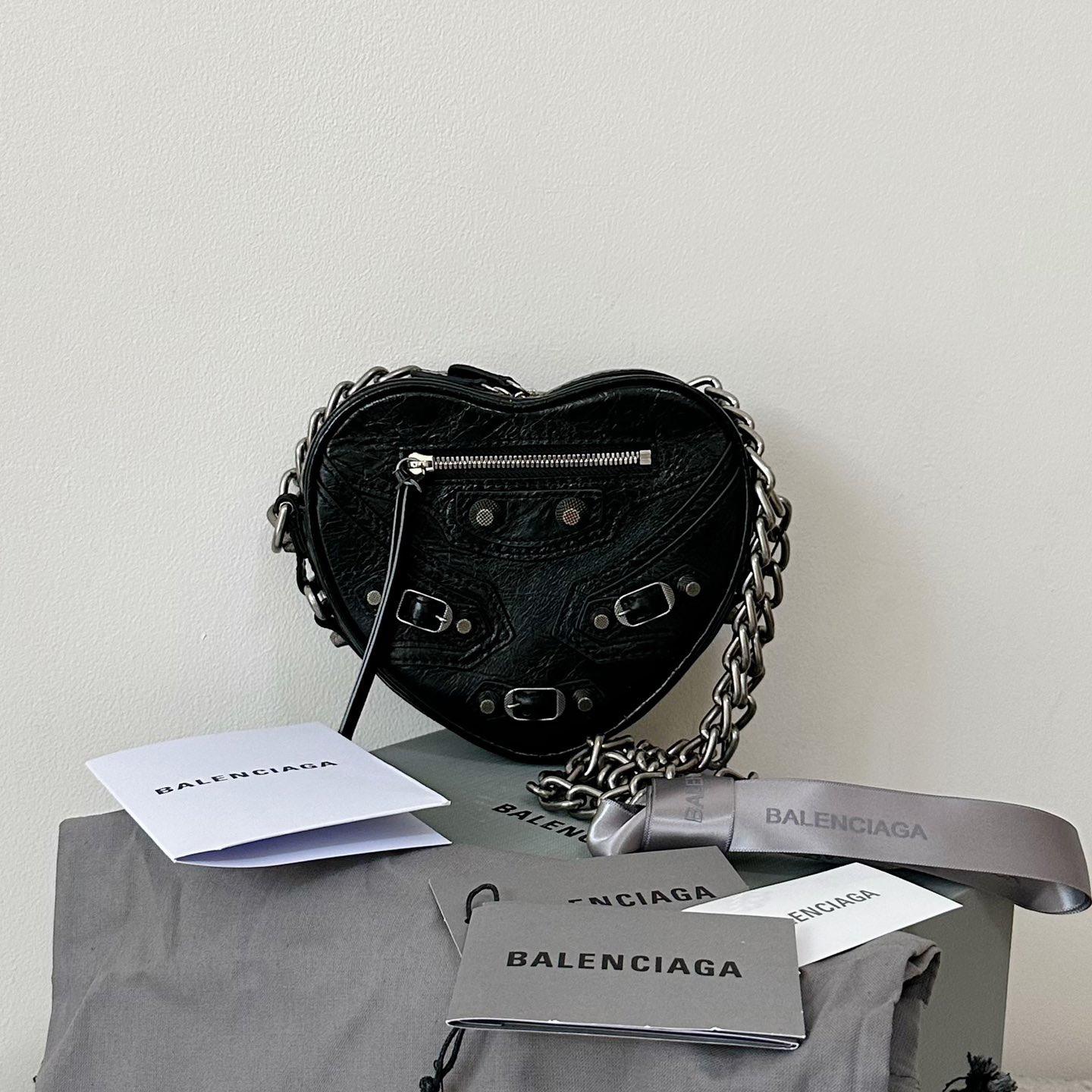 Balenciaga Le Cagole Heart Mini Bag In Black(16-12.7-4.5cm) - PerfectKickZ