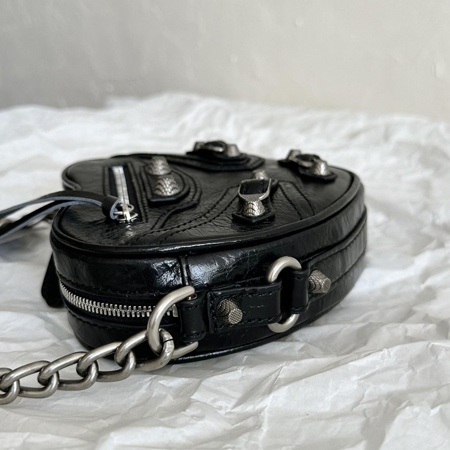 Balenciaga Le Cagole Heart Mini Bag In Black(16-12.7-4.5cm) - PerfectKickZ