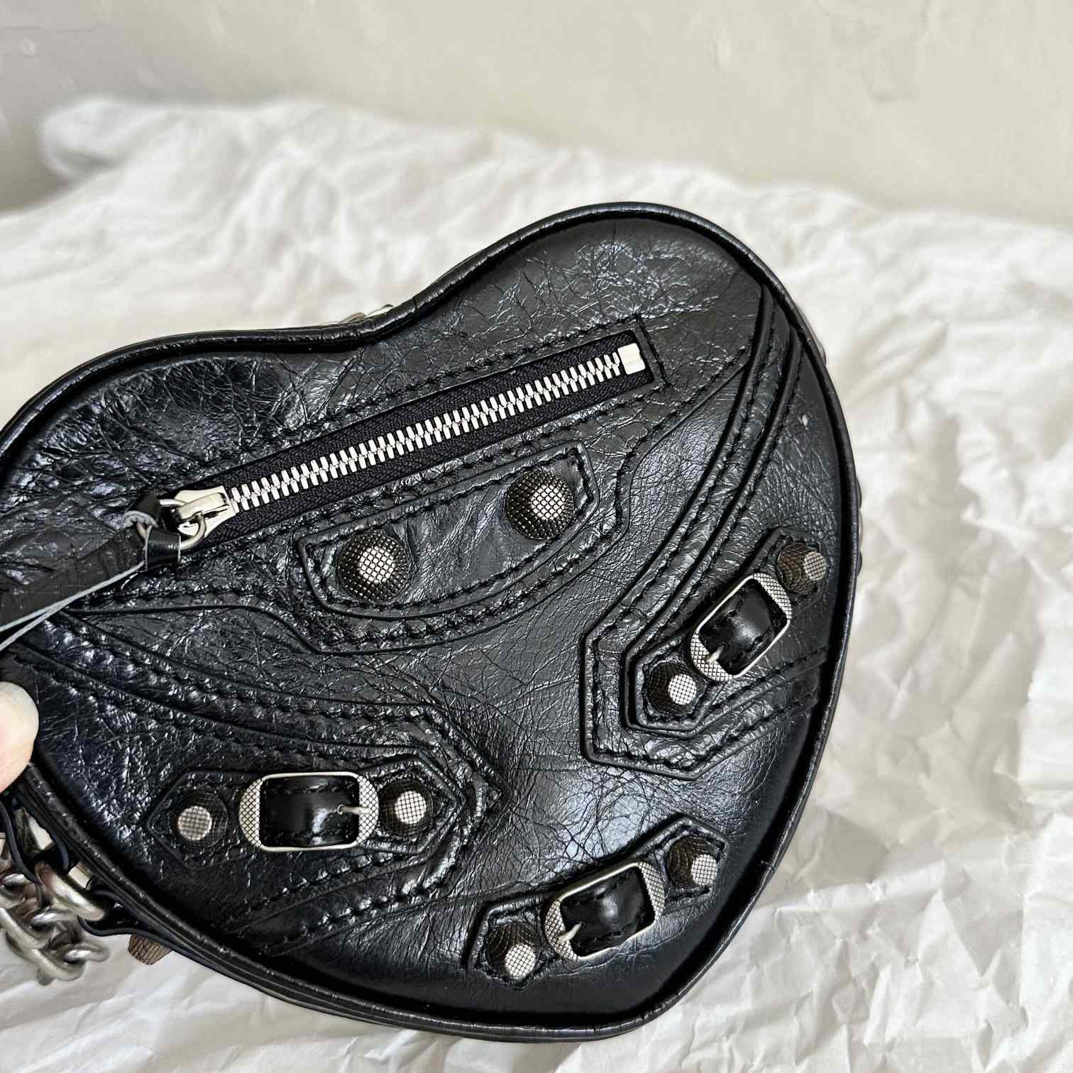 Balenciaga Le Cagole Heart Mini Bag In Black(16-12.7-4.5cm) - PerfectKickZ