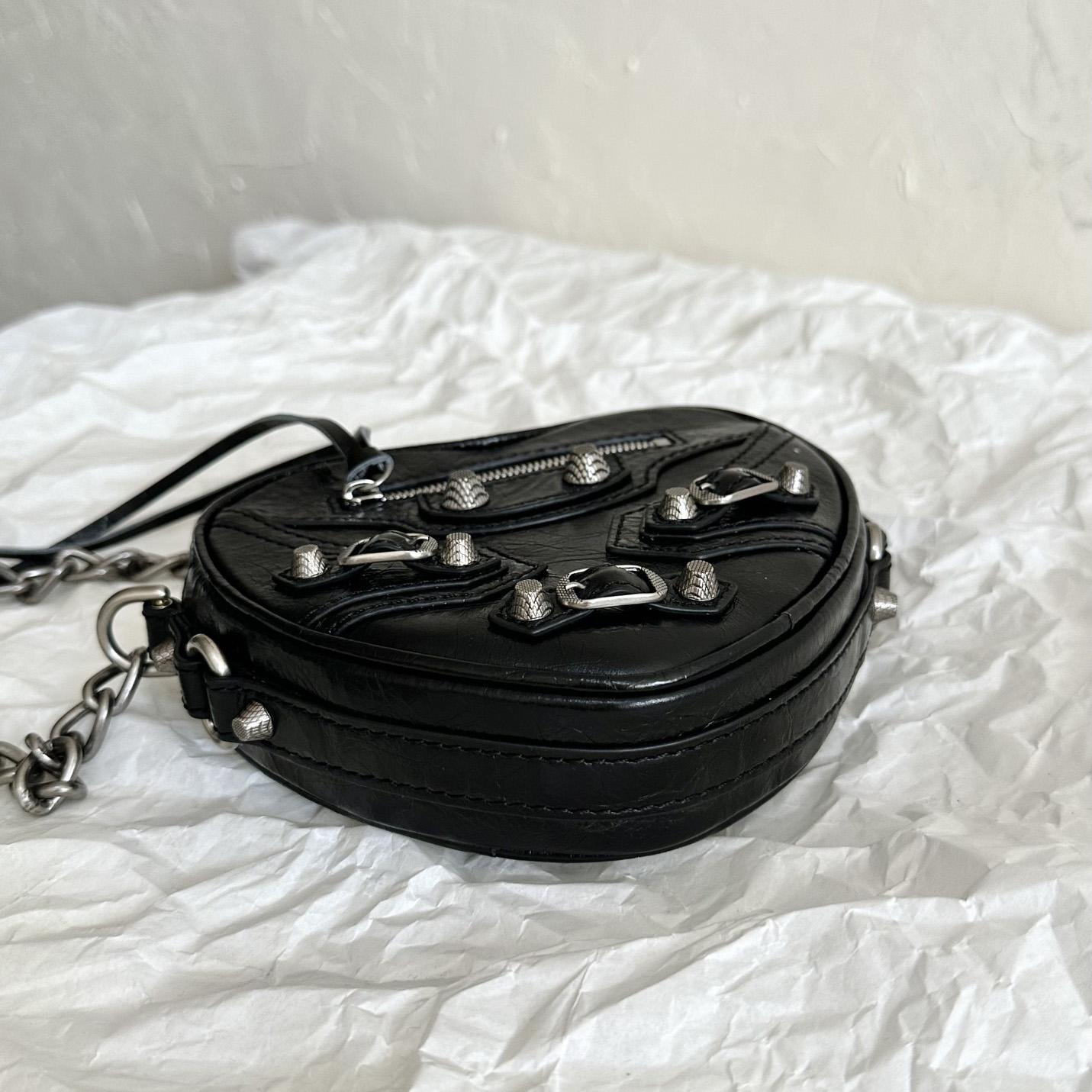 Balenciaga Le Cagole Heart Mini Bag In Black(16-12.7-4.5cm) - PerfectKickZ