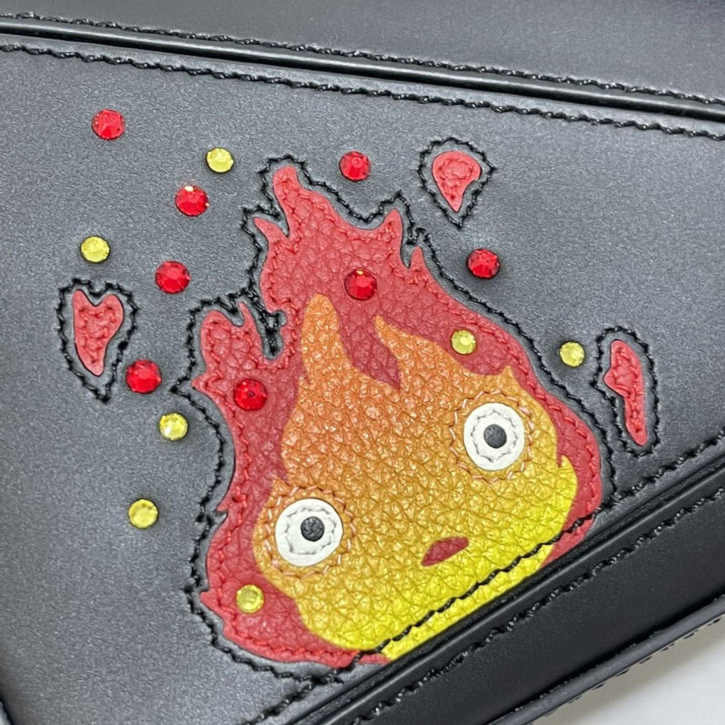 Loewe Calcifer Mini Puzzle Bag In Satin Calfskin And Crystal - PerfectKickZ