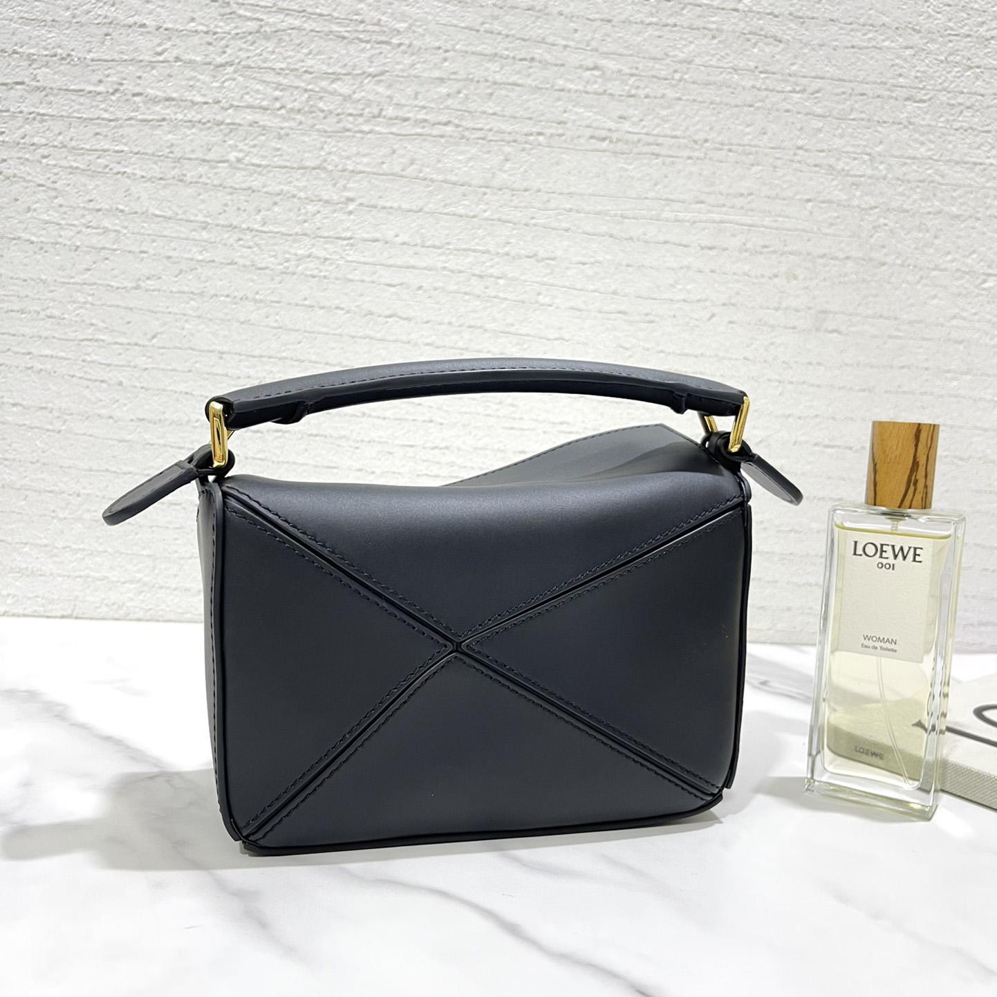 Loewe Calcifer Mini Puzzle Bag In Satin Calfskin And Crystal - PerfectKickZ