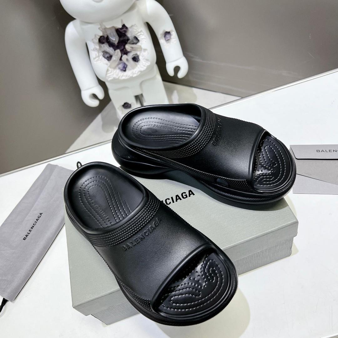 Balenciaga Women's Pool Crocs™ Slide Sandal In Black  - PerfectKickZ