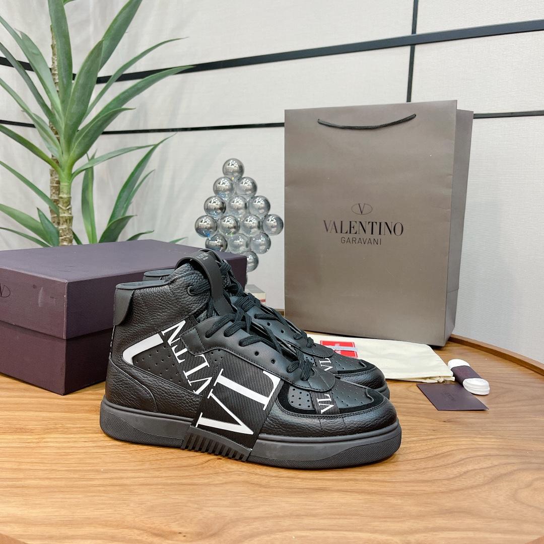 Valenti Mid-top Calfskin VL7N Sneaker With Bands - PerfectKickZ
