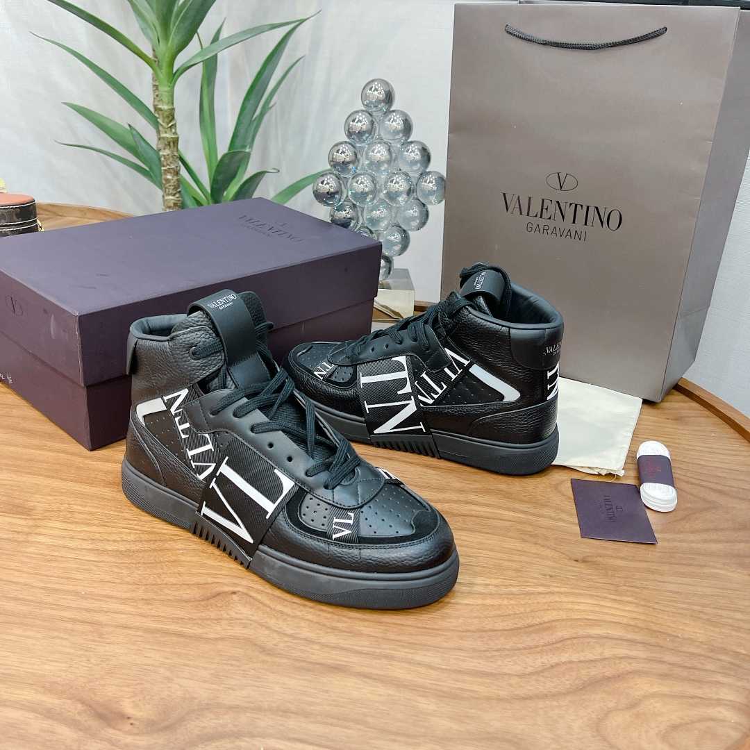 Valenti Mid-top Calfskin VL7N Sneaker With Bands - PerfectKickZ