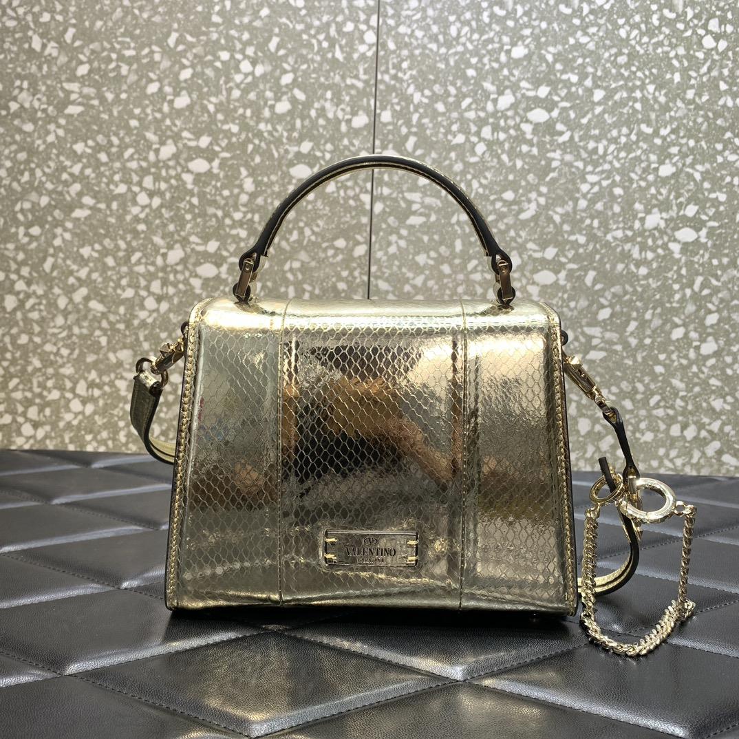 Valenti Small Vsling Metallic Ayers Leather Handbag  - PerfectKickZ