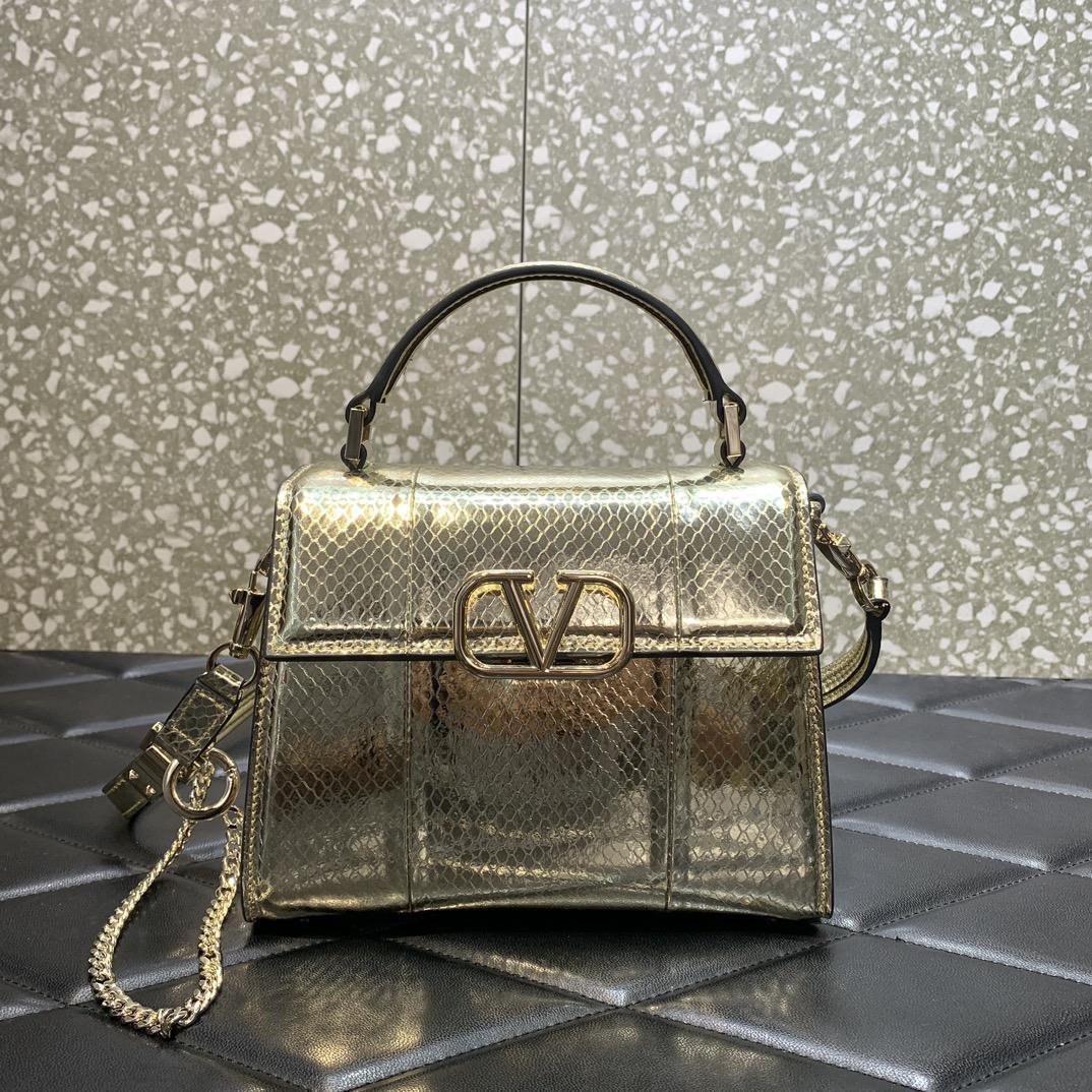 Valenti Small Vsling Metallic Ayers Leather Handbag  - PerfectKickZ