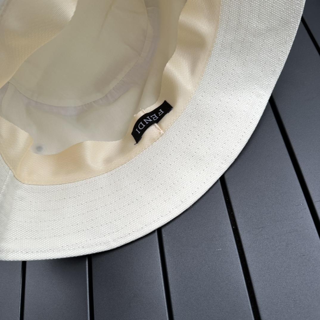 Fendi Lunar New Year Capsule White Fabric Bucket Hat - PerfectKickZ