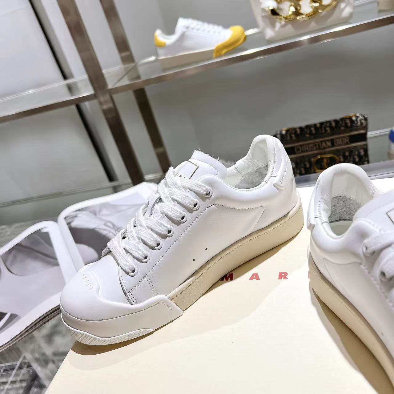 Marni Dada Bumper Sneaker In White Leather - PerfectKickZ