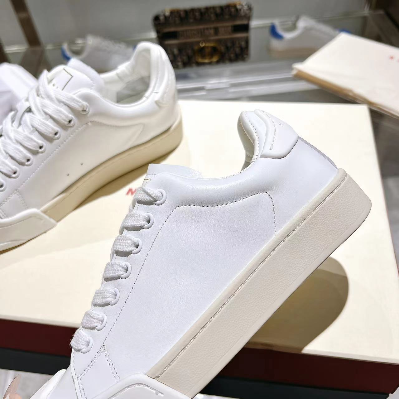 Marni Dada Bumper Sneaker In White Leather - PerfectKickZ