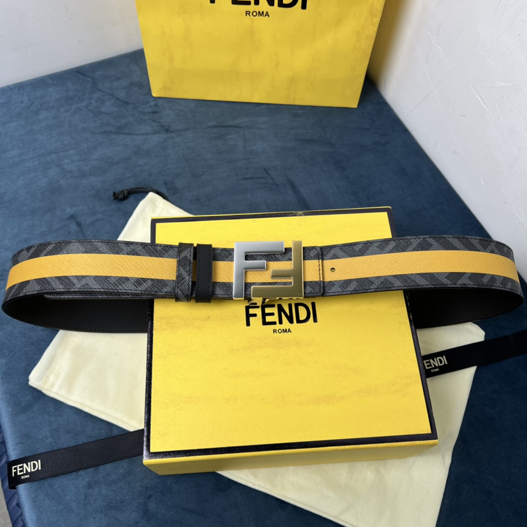 Fendi Reversible Black Leather Belt  - PerfectKickZ