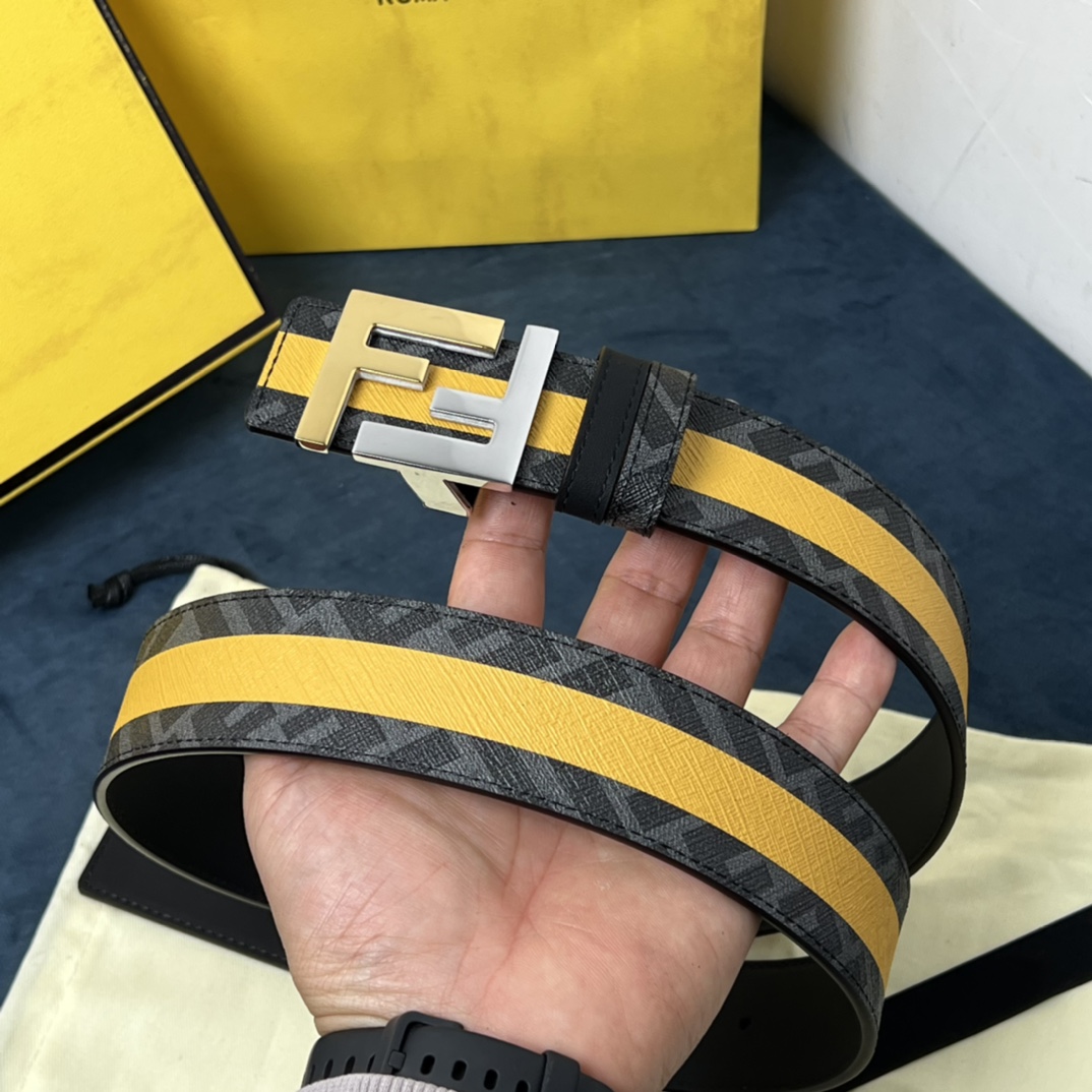 Fendi Reversible Black Leather Belt  - PerfectKickZ