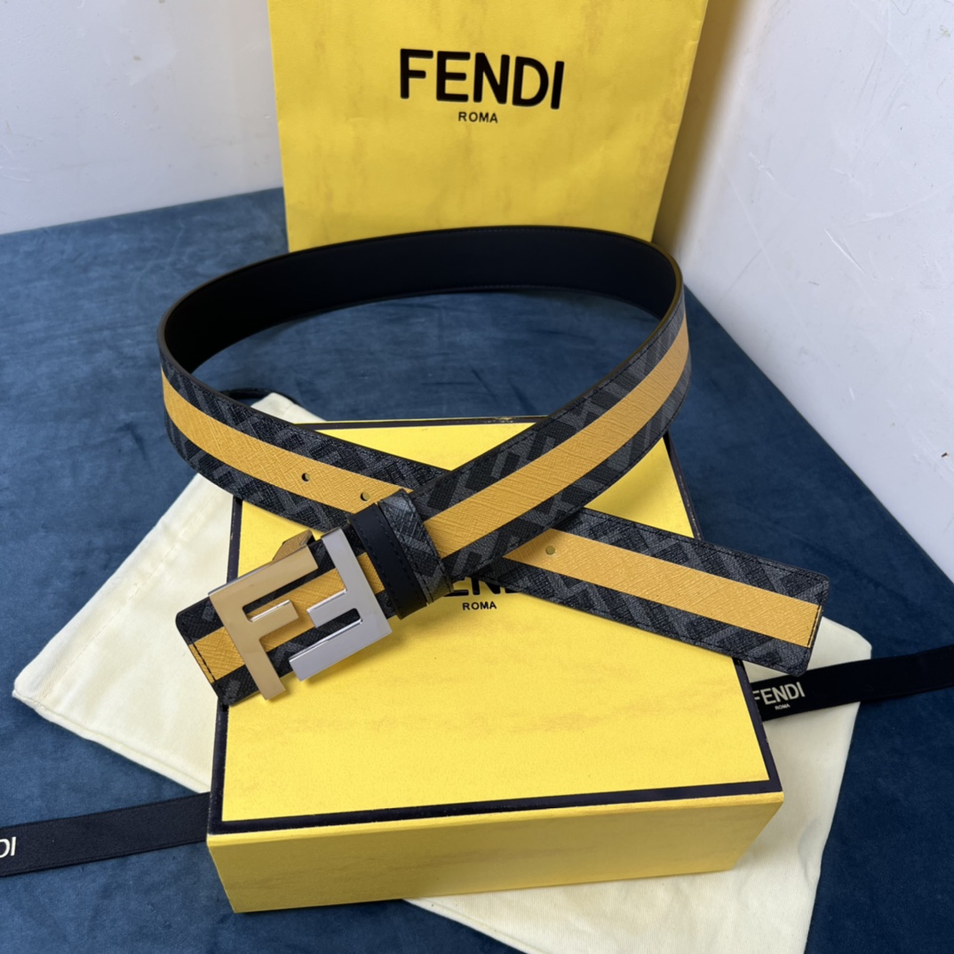 Fendi Reversible Black Leather Belt  - PerfectKickZ