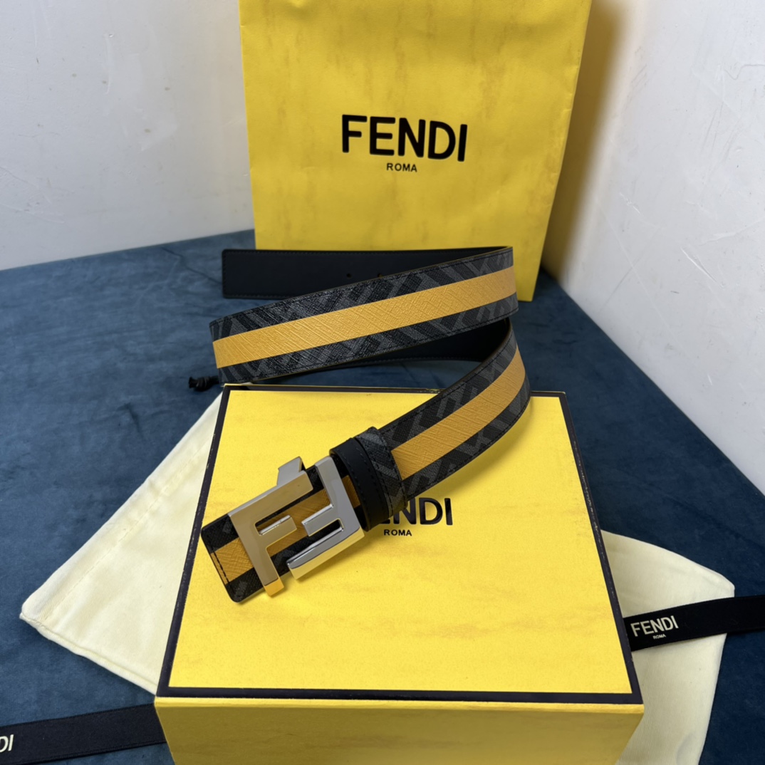 Fendi Reversible Black Leather Belt  - PerfectKickZ