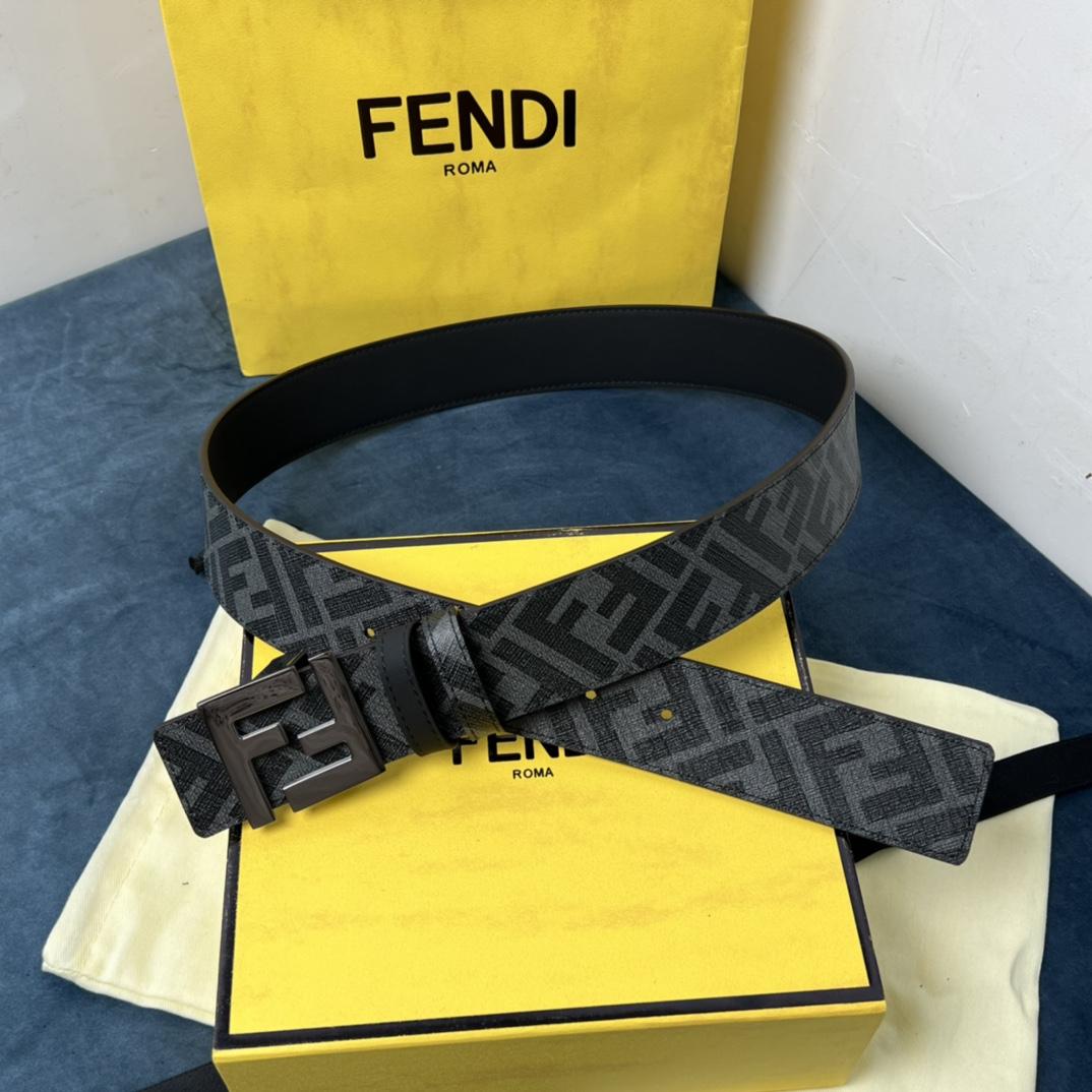 Fendi Reversible Black Leather Belt  - PerfectKickZ