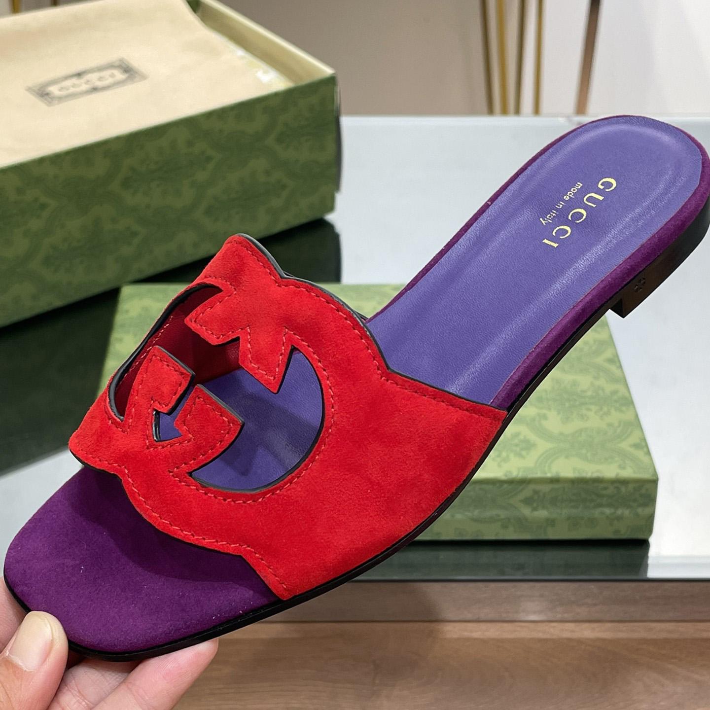 Gucci Women's Interlocking G Cut-out Slide Sandal - PerfectKickZ