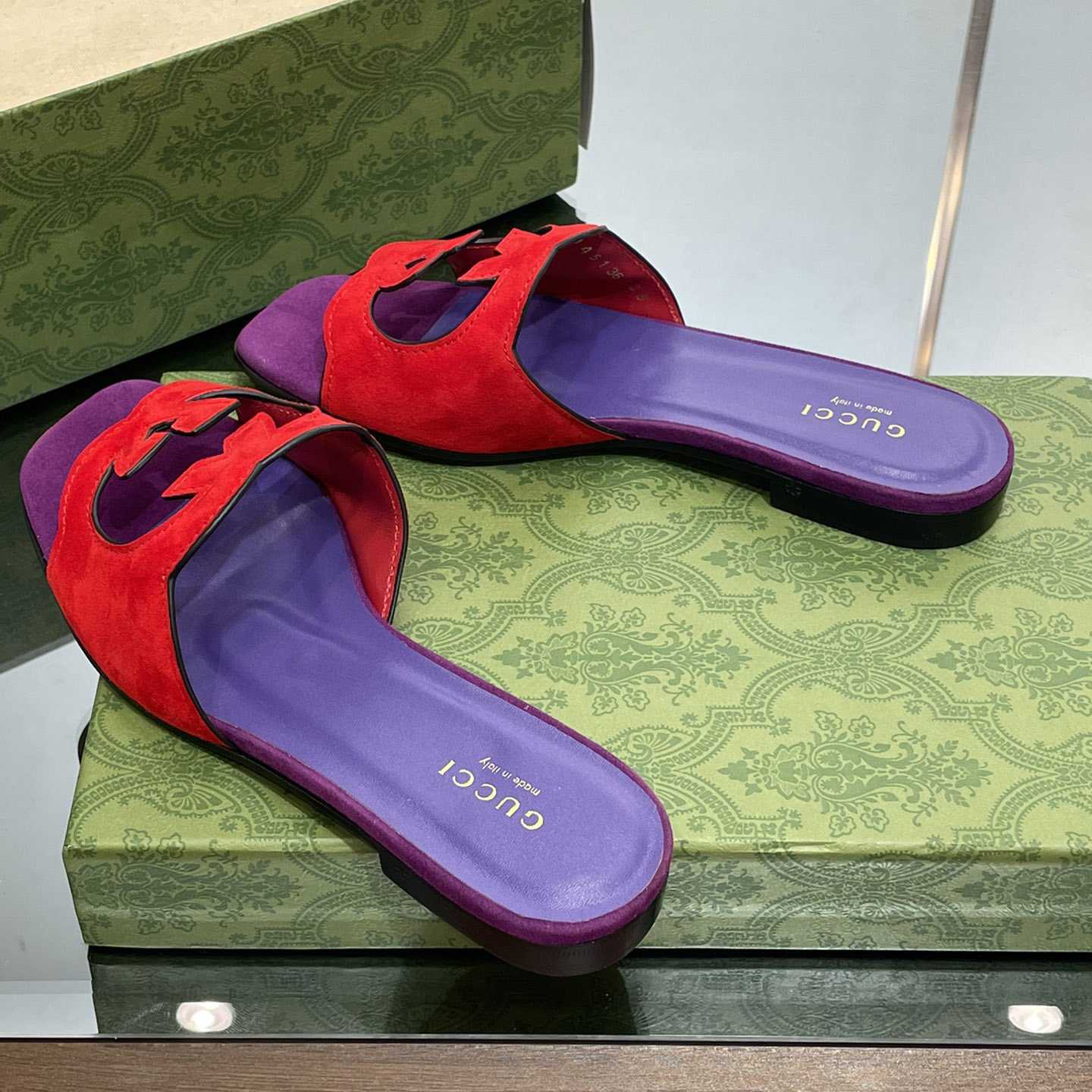 Gucci Women's Interlocking G Cut-out Slide Sandal - PerfectKickZ