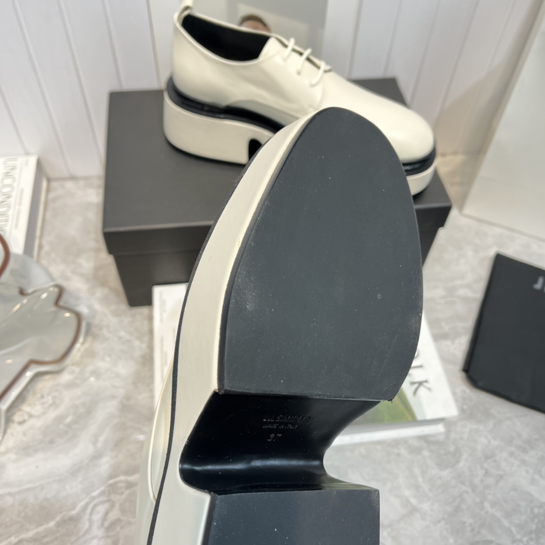 JIl Sander White Wedge Lace-Ups - PerfectKickZ