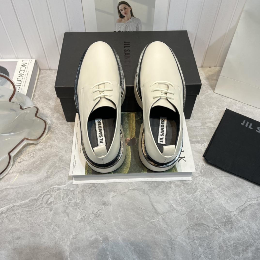 JIl Sander White Wedge Lace-Ups - PerfectKickZ