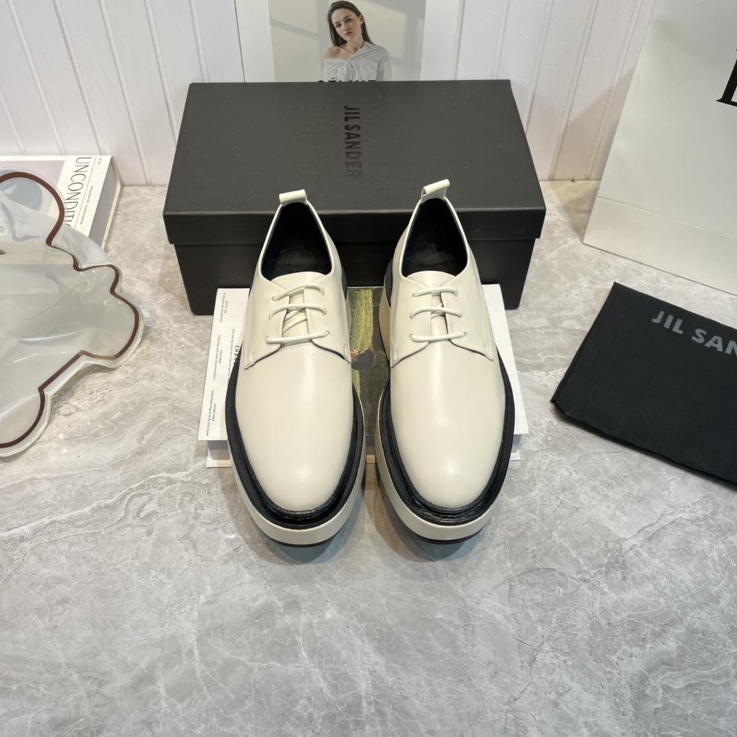 JIl Sander White Wedge Lace-Ups - PerfectKickZ