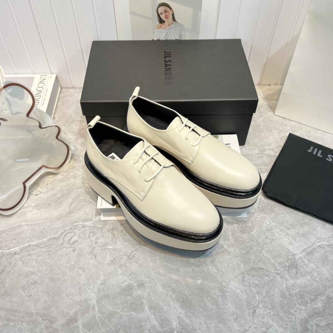 JIl Sander White Wedge Lace-Ups - PerfectKickZ