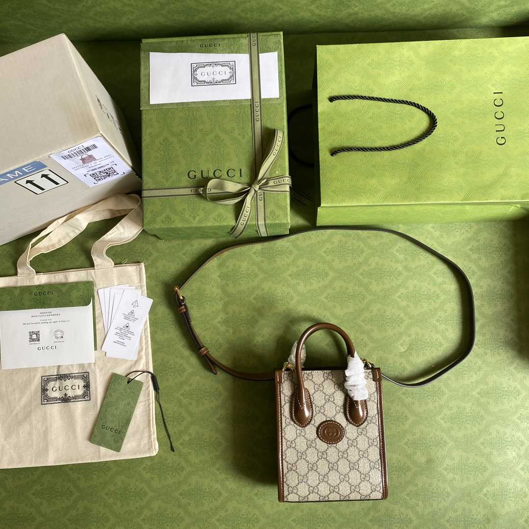 Gucci Mini Tote Bag With Interlocking G(16*20*7cm) - 