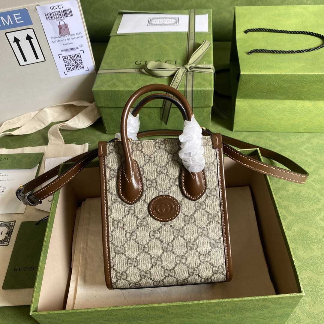 Gucci Mini Tote Bag With Interlocking G(16*20*7cm) - PerfectKickZ